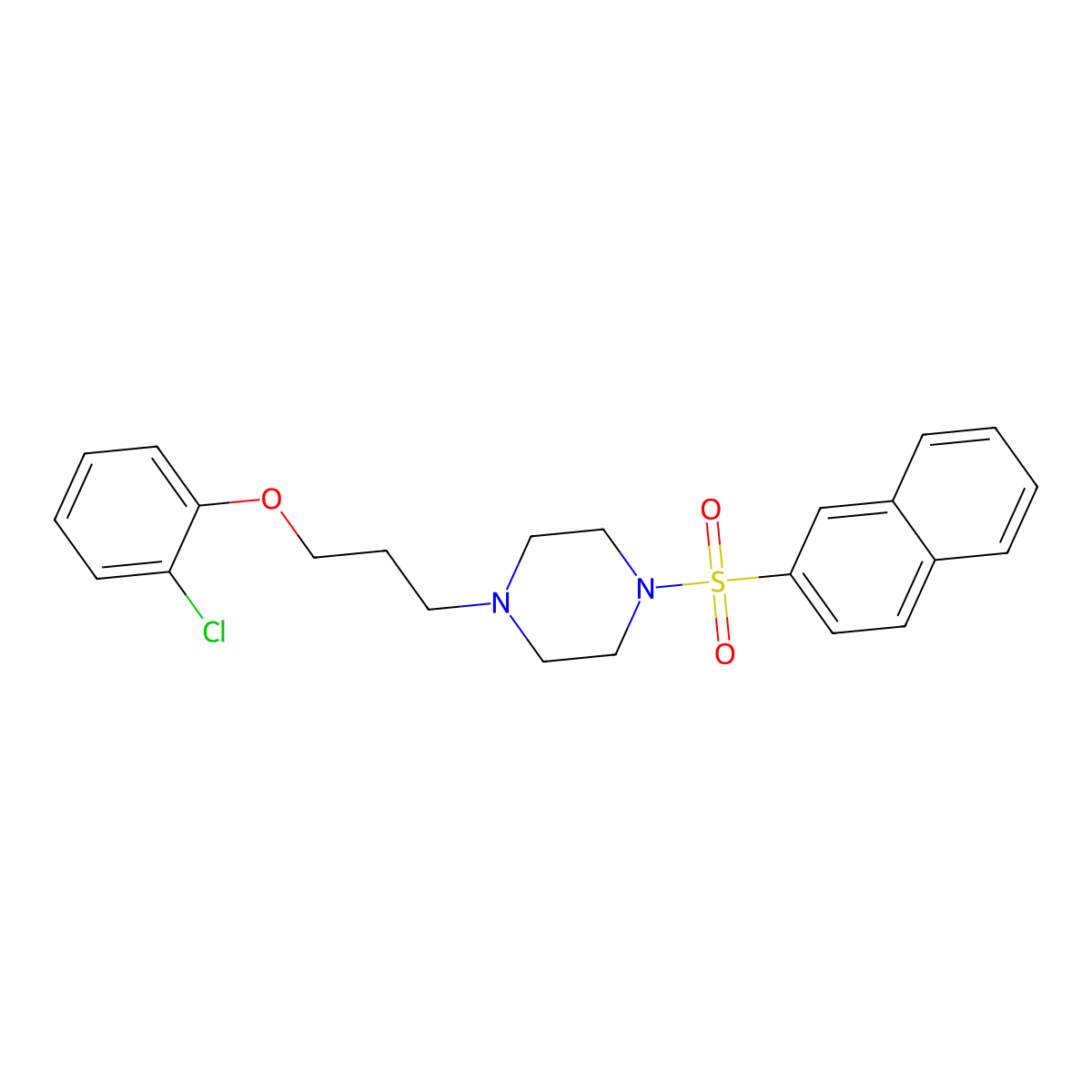 1-[3-(2-Chlorophenoxy)propyl]-4-naphthalen-2-ylsulfonylpiperazine molecular structure, CAS 708215-84-3