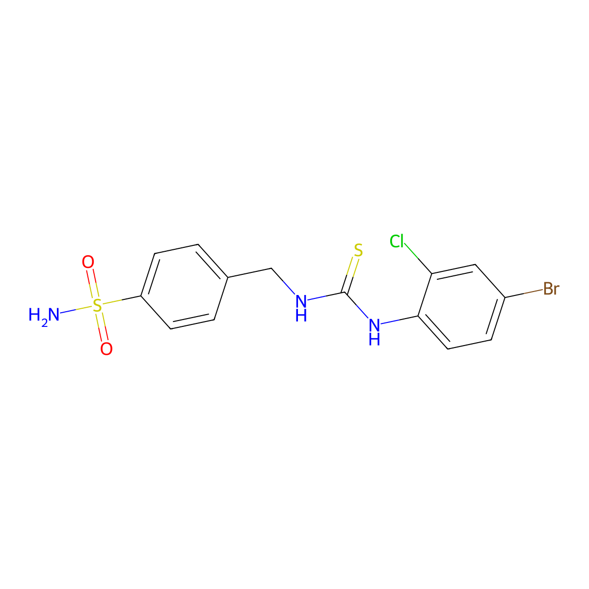 1-(4-Bromo-2-chlorophenyl)-3-[(4-sulfamoylphenyl)methyl]thiourea molecular structure, CAS 708216-04-0