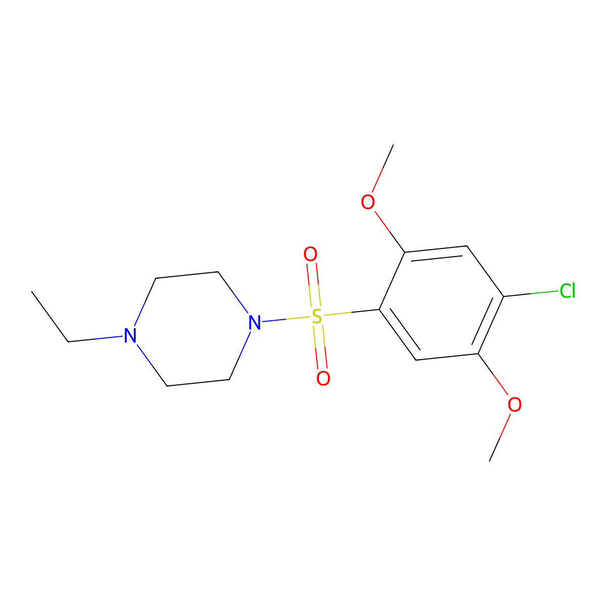 1-((4-Chloro-2,5-dimethoxyphenyl)sulfonyl)-4-ethylpiperazine molecular structure, CAS 708216-30-2