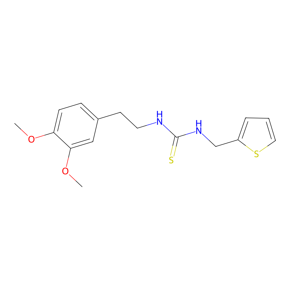 1-[2-(3,4-Dimethoxyphenyl)ethyl]-3-(thiophen-2-ylmethyl)thiourea molecular structure, CAS 708216-34-6