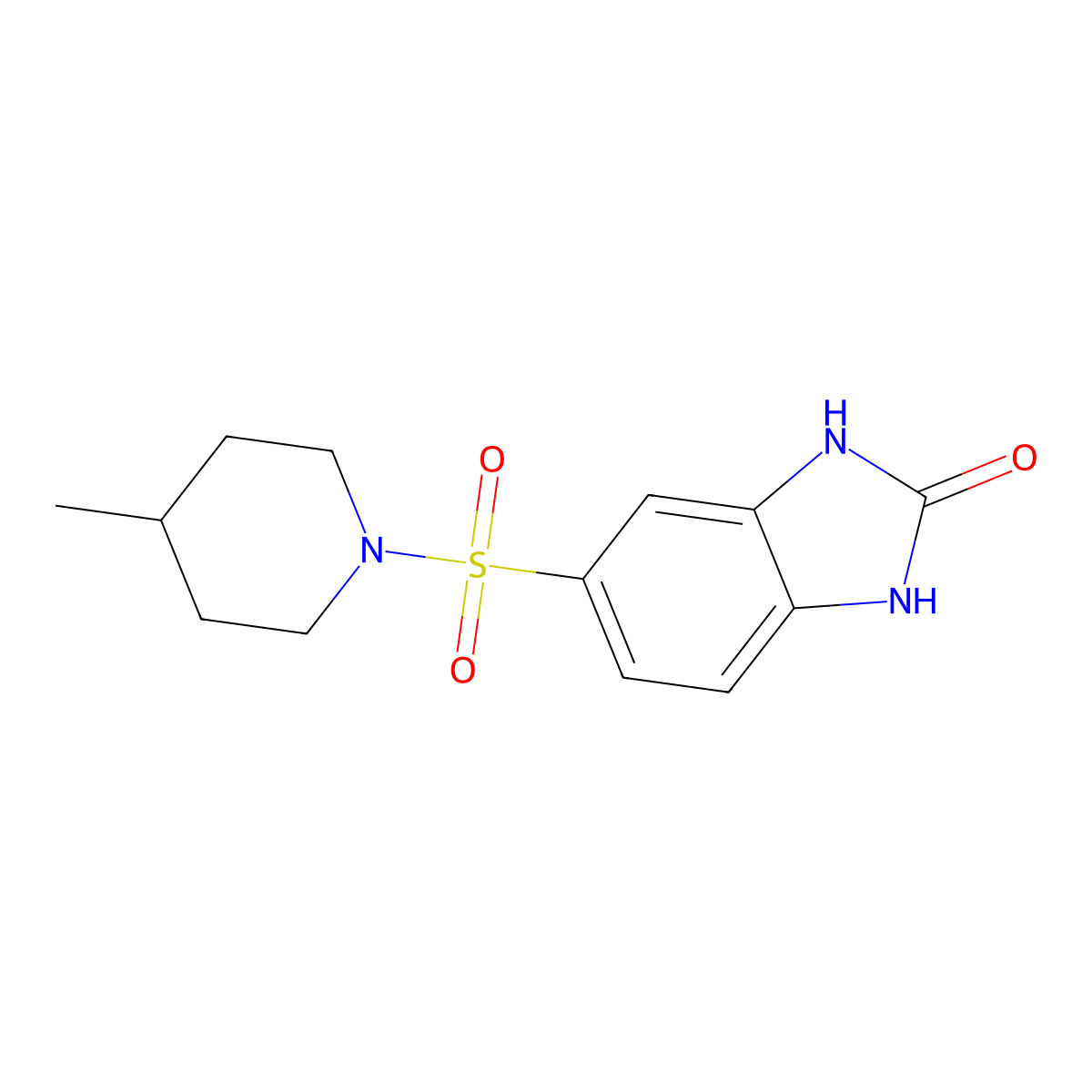 5-(4-Methylpiperidin-1-yl)sulfonyl-1,3-dihydrobenzimidazol-2-one molecular structure, CAS 708216-42-6