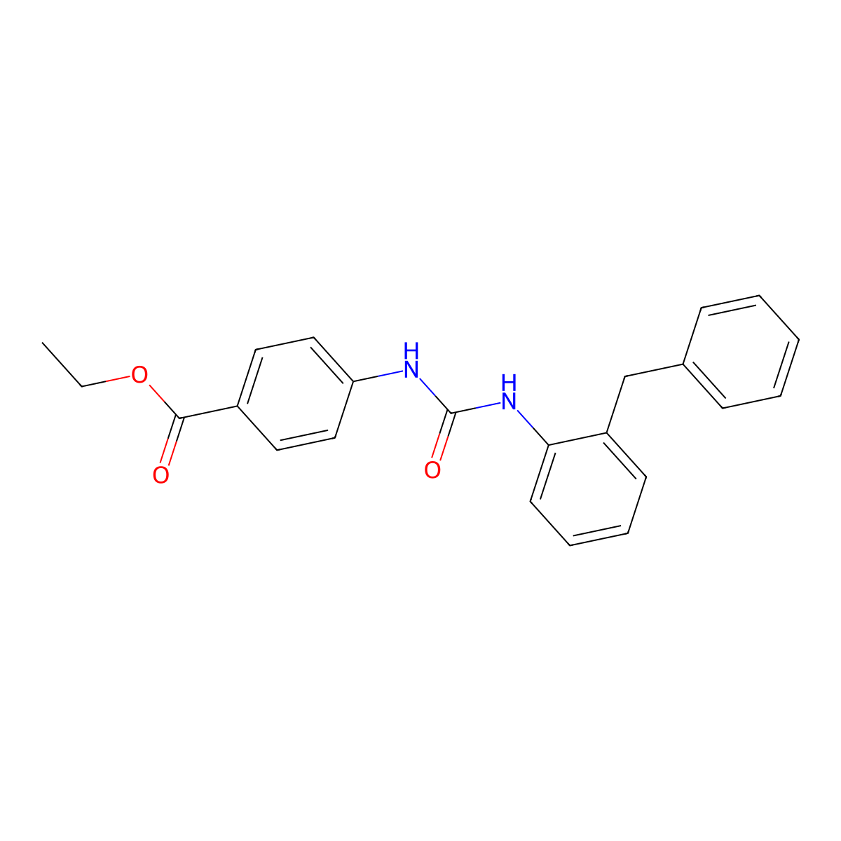 Ethyl 4-{[(2-benzylphenyl)carbamoyl]amino}benzoate molecular structure, CAS 708216-75-5