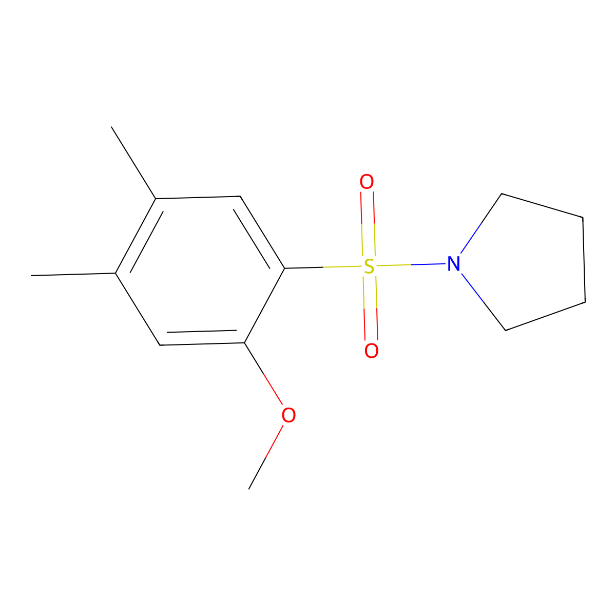 [(2-Methoxy-4,5-dimethylphenyl)sulfonyl]pyrrolidine molecular structure, CAS 708216-81-3