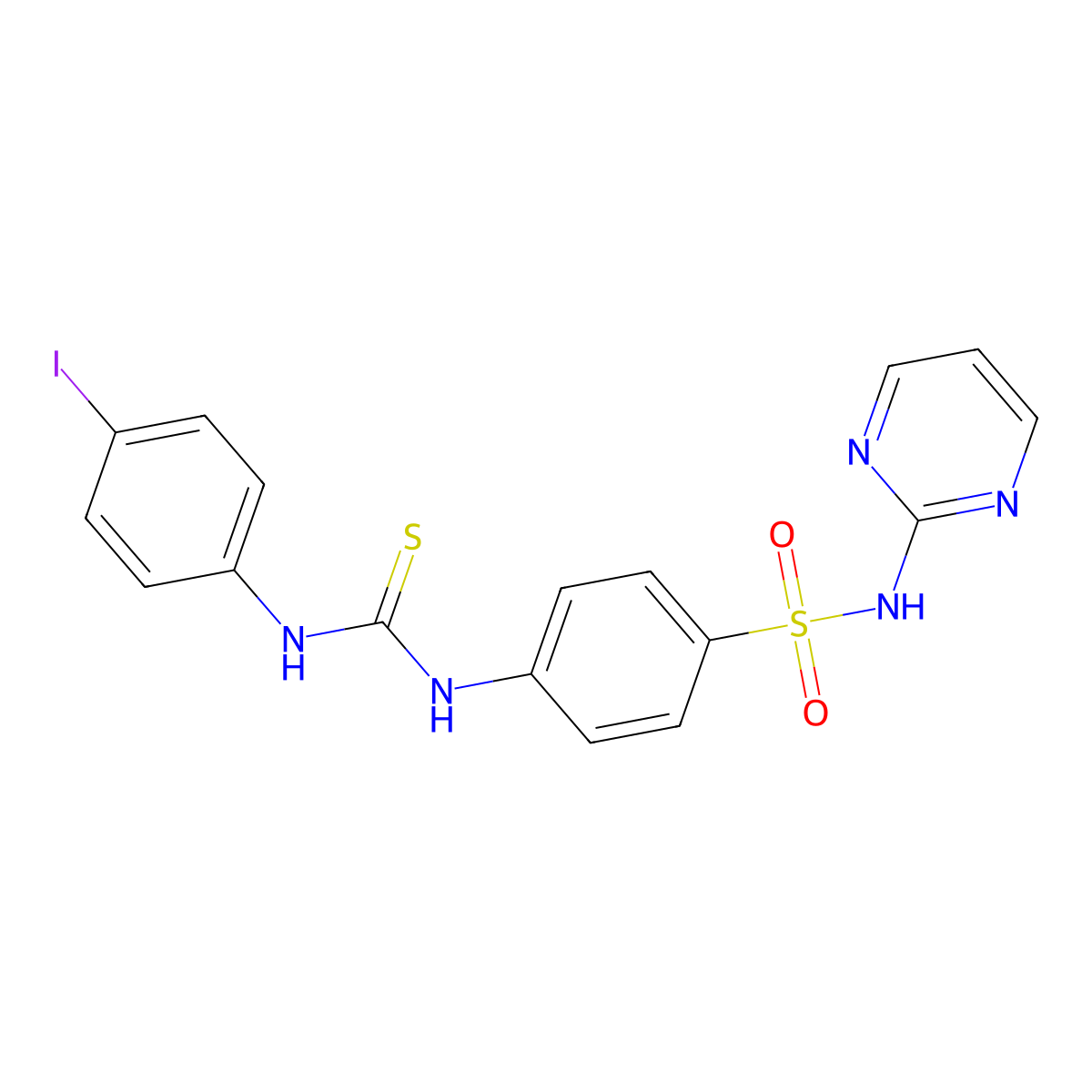 1-(4-Iodophenyl)-3-[4-(pyrimidin-2-ylsulfamoyl)phenyl]thiourea molecular structure, CAS 708217-18-9