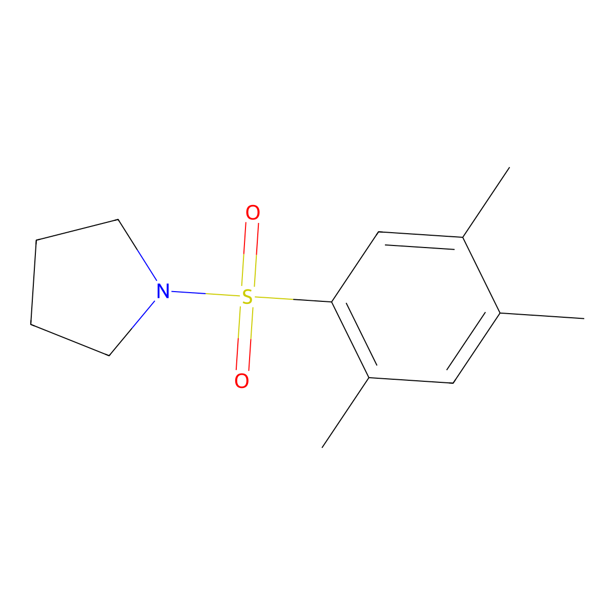 1-(2,4,5-Trimethylphenyl)sulfonylpyrrolidine molecular structure, CAS 708217-19-0