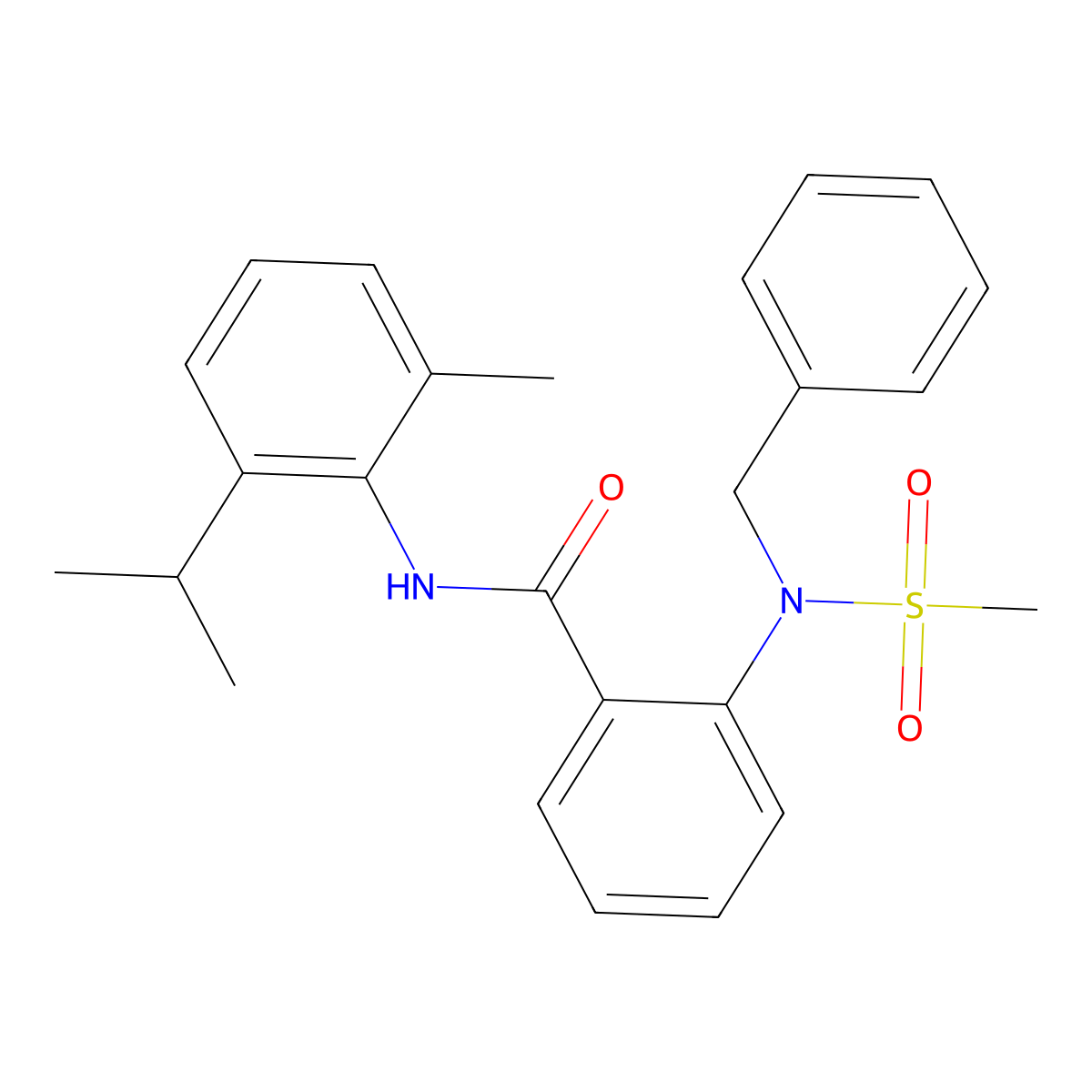 2-[benzyl(methylsulfonyl)amino]-N-(2-methyl-6-propan-2-ylphenyl)benzamide molecular structure, CAS 708217-36-1