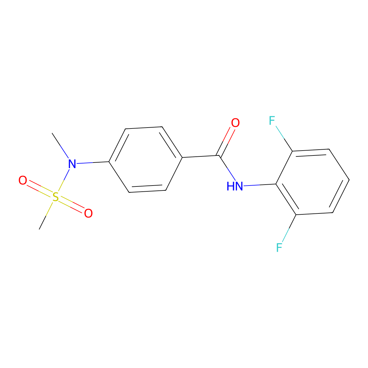 N-(2,6-difluorophenyl)-4-[methyl(methylsulfonyl)amino]benzamide molecular structure, CAS 708217-45-2