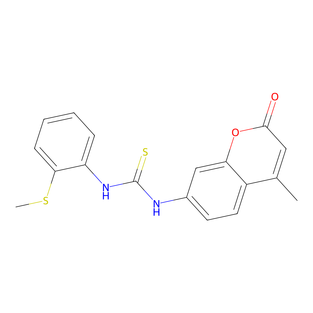 1-(4-Methyl-2-oxochromen-7-yl)-3-(2-methylsulfanylphenyl)thiourea molecular structure, CAS 708217-68-9