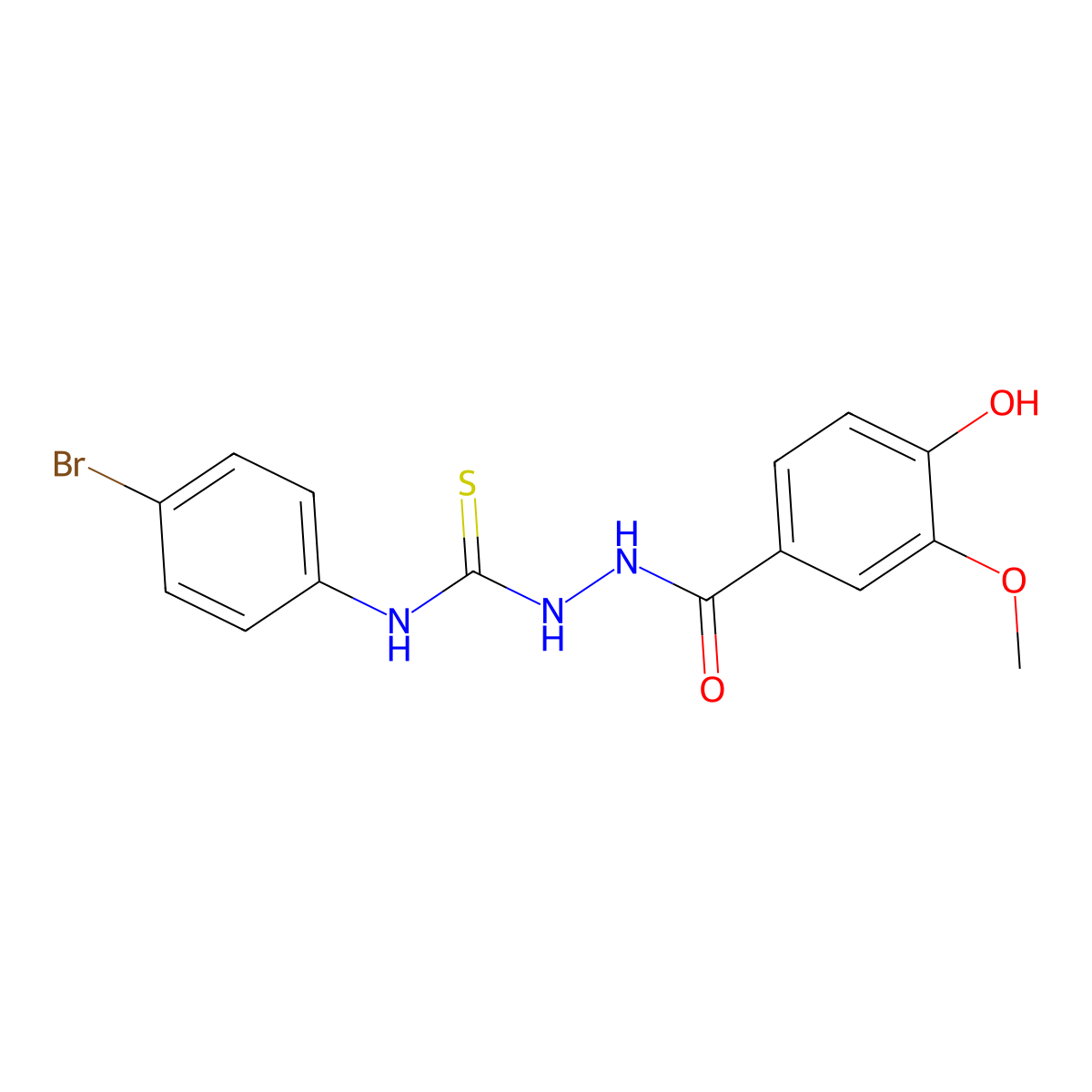 1-(4-Bromophenyl)-3-[(4-hydroxy-3-methoxybenzoyl)amino]thiourea molecular structure, CAS 708217-87-2