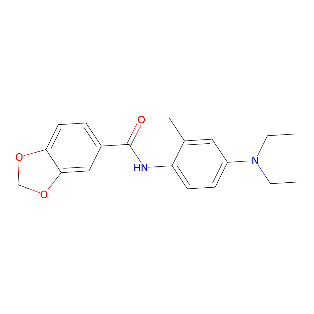 N-[4-(diethylamino)-2-methylphenyl]-1,3-benzodioxole-5-carboxamide molecular structure, CAS 708217-88-3