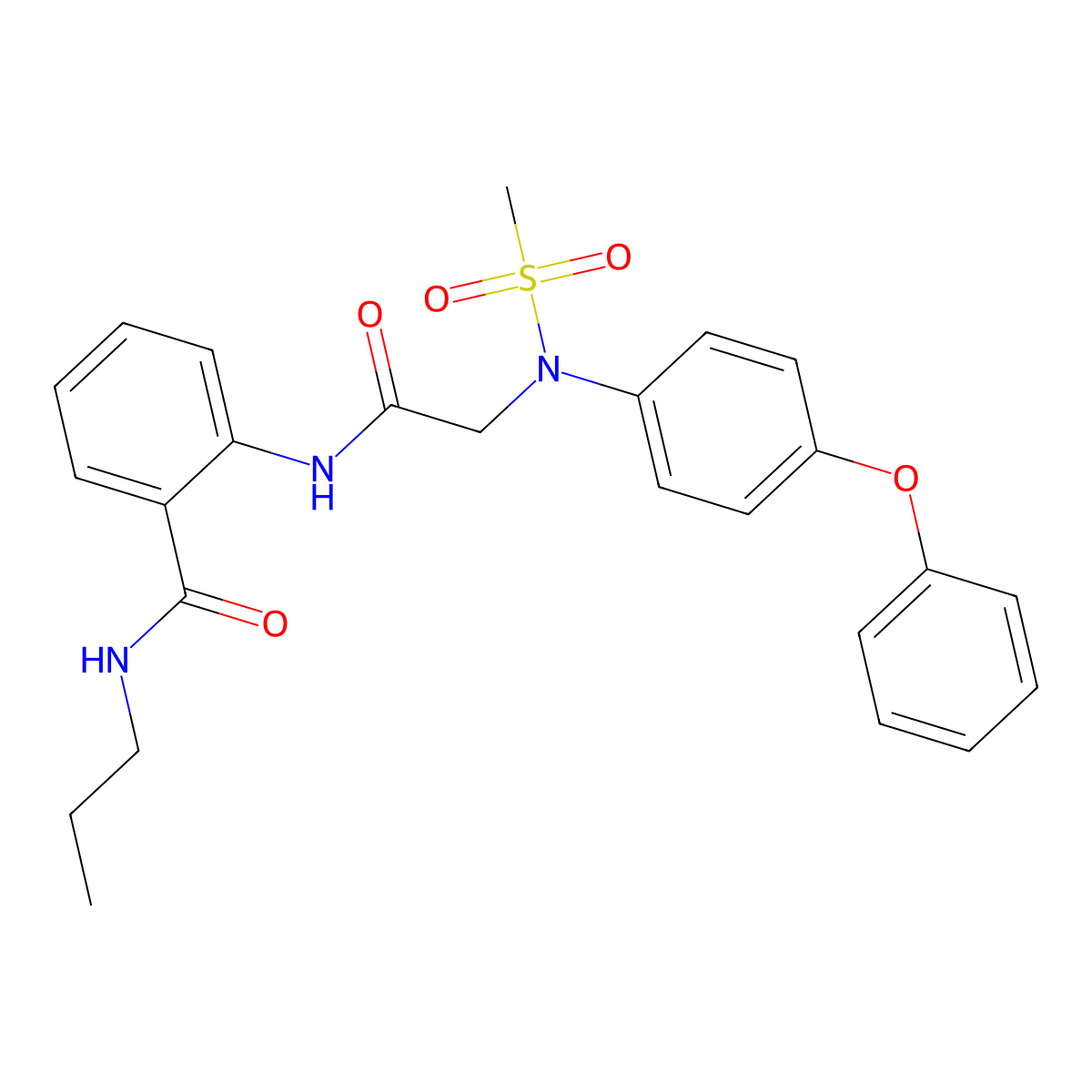 2-[[2-(N-methylsulfonyl-4-phenoxyanilino)acetyl]amino]-N-propylbenzamide molecular structure, CAS 708217-98-5