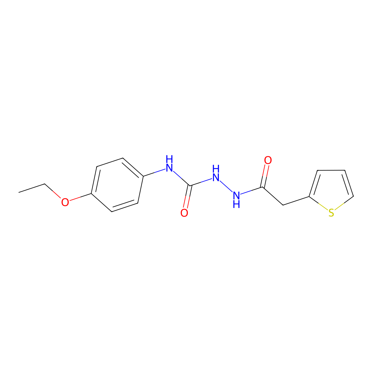 1-(4-Ethoxyphenyl)-3-[(2-thiophen-2-ylacetyl)amino]urea molecular structure, CAS 708218-05-7