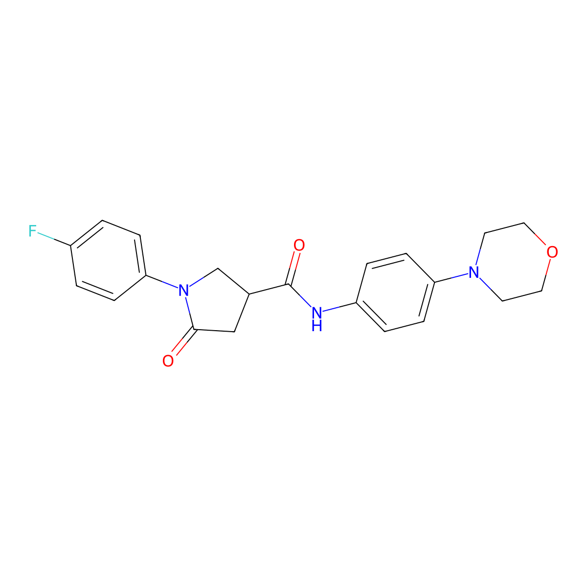 1-(4-fluorophenyl)-N-[4-(morpholin-4-yl)phenyl]-5-oxopyrrolidine-3-carboxamide molecular structure, CAS 708218-23-9