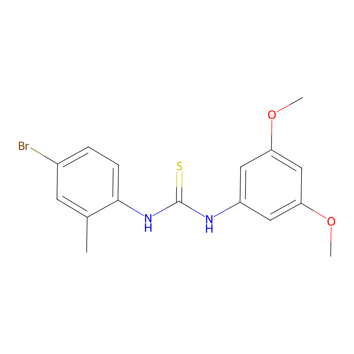 1-(4-Bromo-2-methylphenyl)-3-(3,5-dimethoxyphenyl)thiourea molecular structure, CAS 708218-27-3