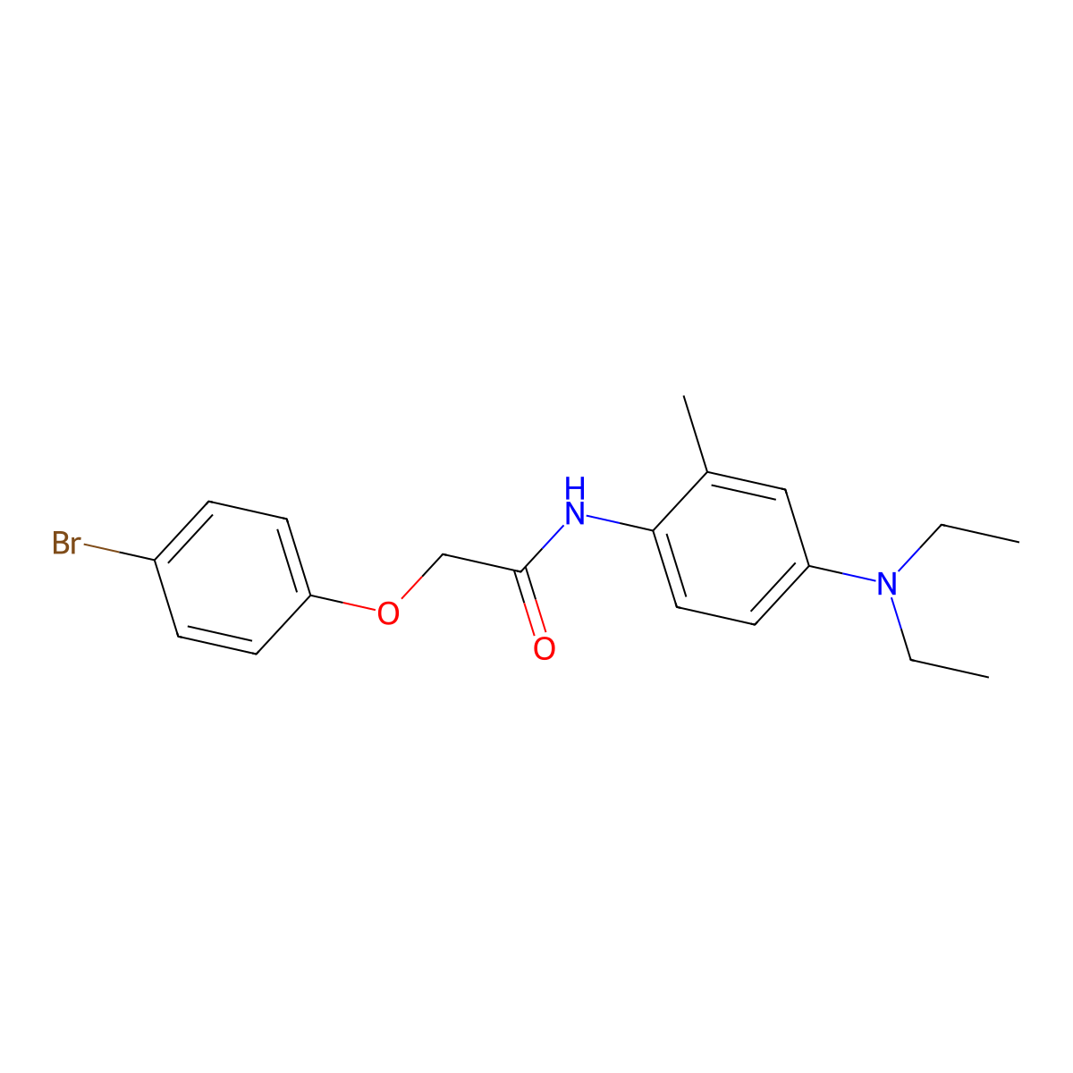 2-(4-bromophenoxy)-N-[4-(diethylamino)-2-methylphenyl]acetamide molecular structure, CAS 708218-29-5