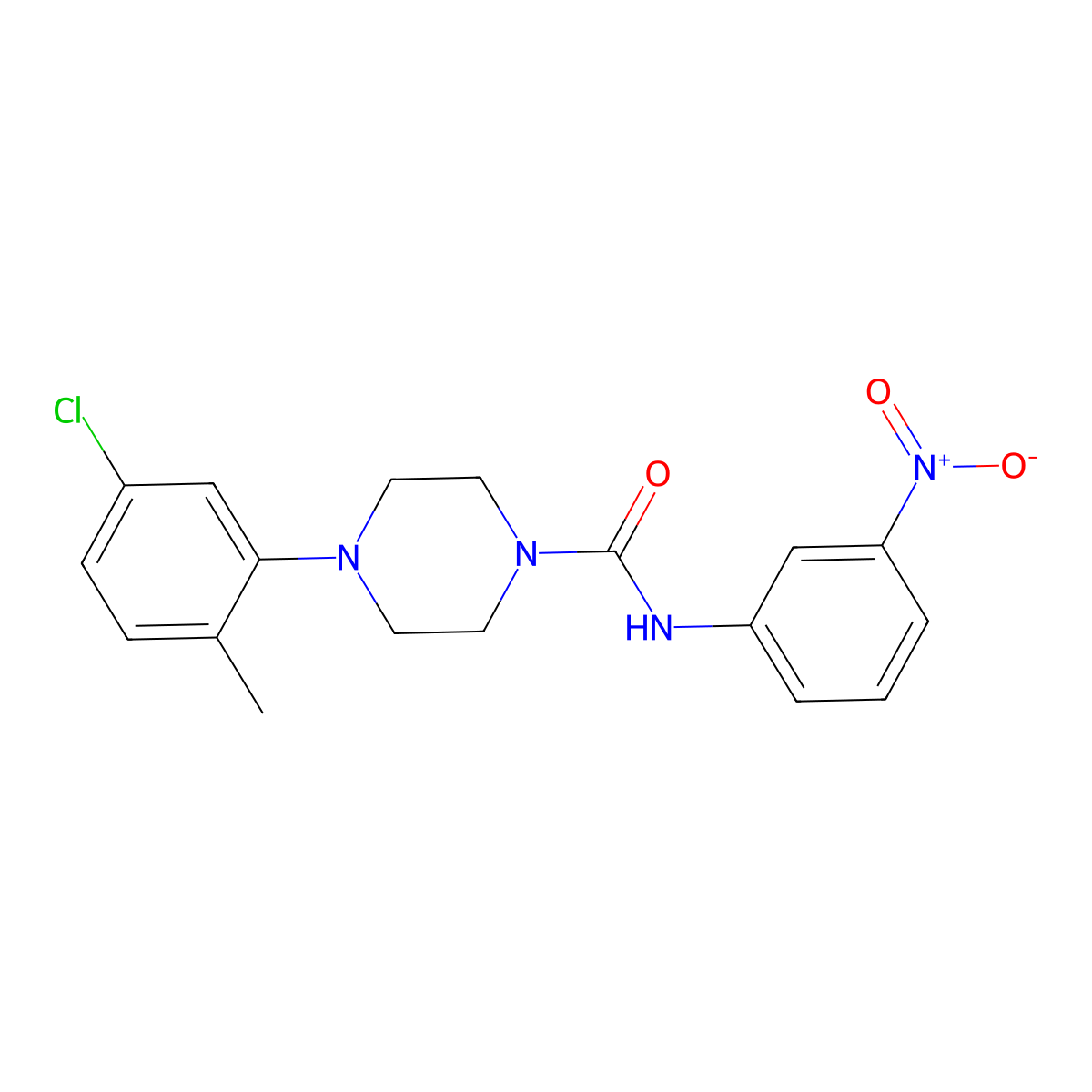 4-(5-chloro-2-methylphenyl)-N-(3-nitrophenyl)piperazine-1-carboxamide molecular structure, CAS 708218-35-3