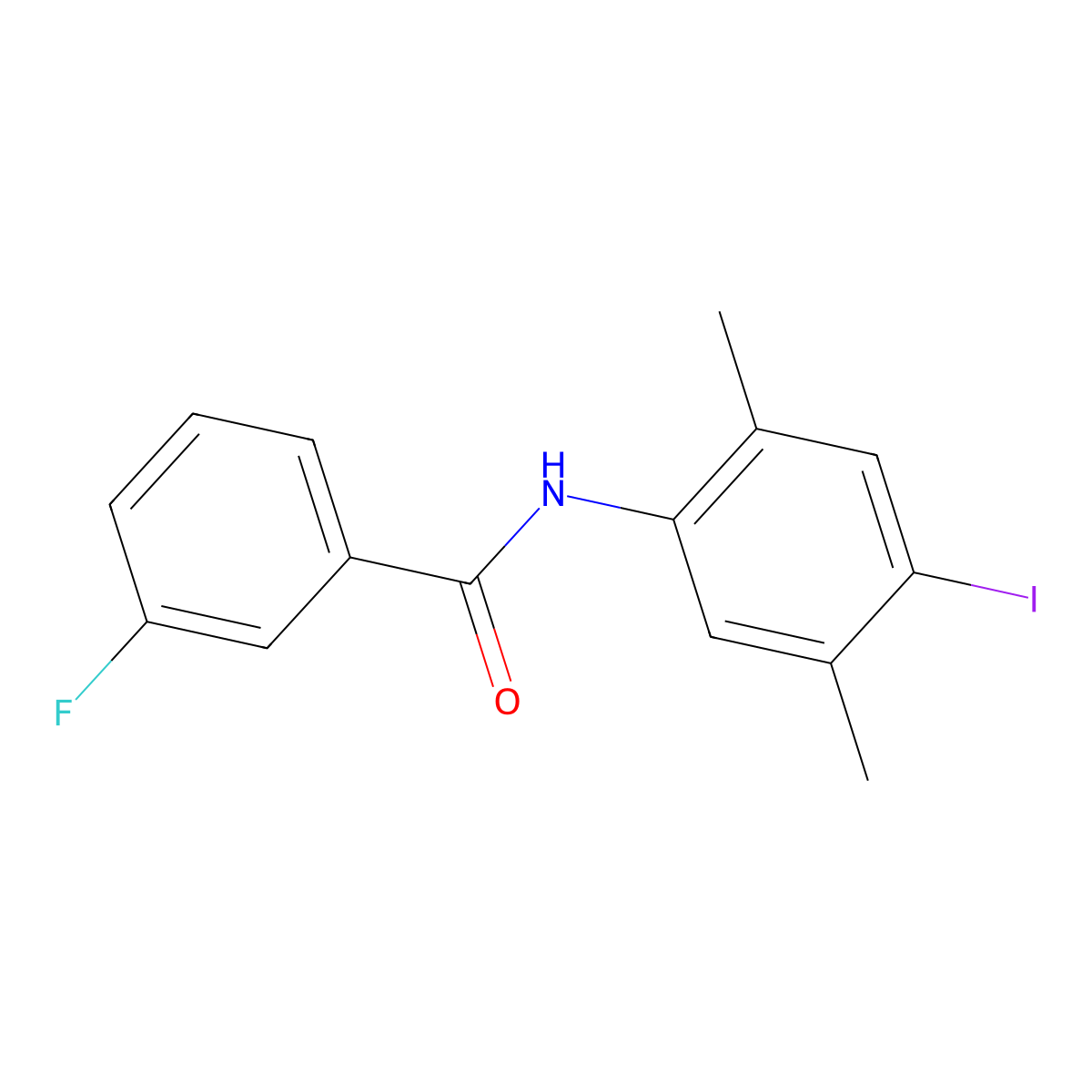 3-fluoro-N-(4-iodo-2,5-dimethylphenyl)benzamide molecular structure, CAS 708218-44-4