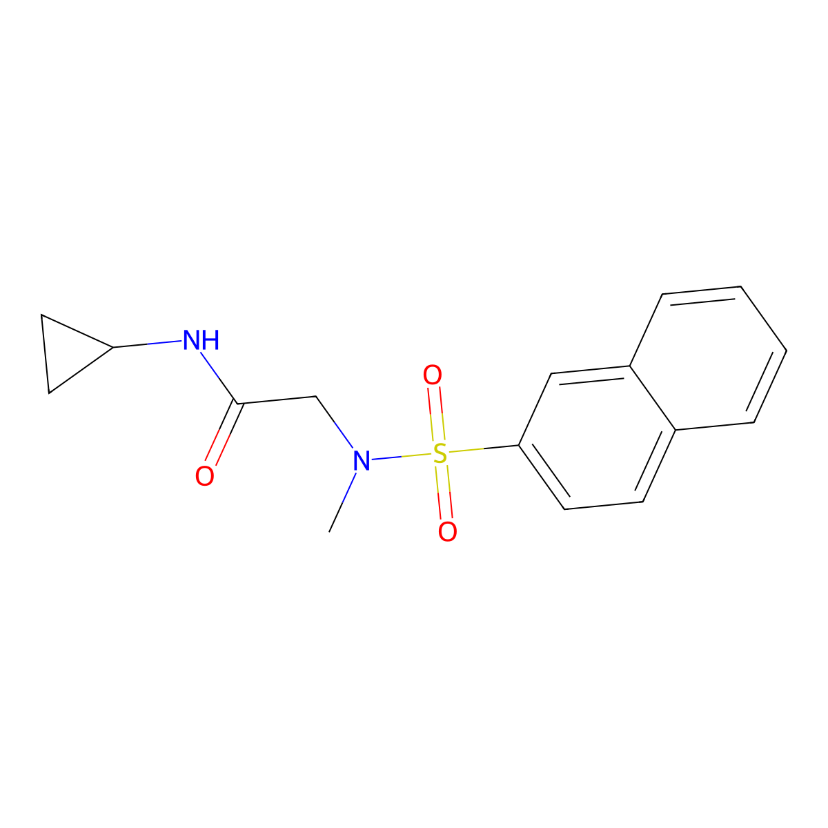 N-cyclopropyl-2-[methyl(naphthalen-2-ylsulfonyl)amino]acetamide molecular structure, CAS 708218-51-3
