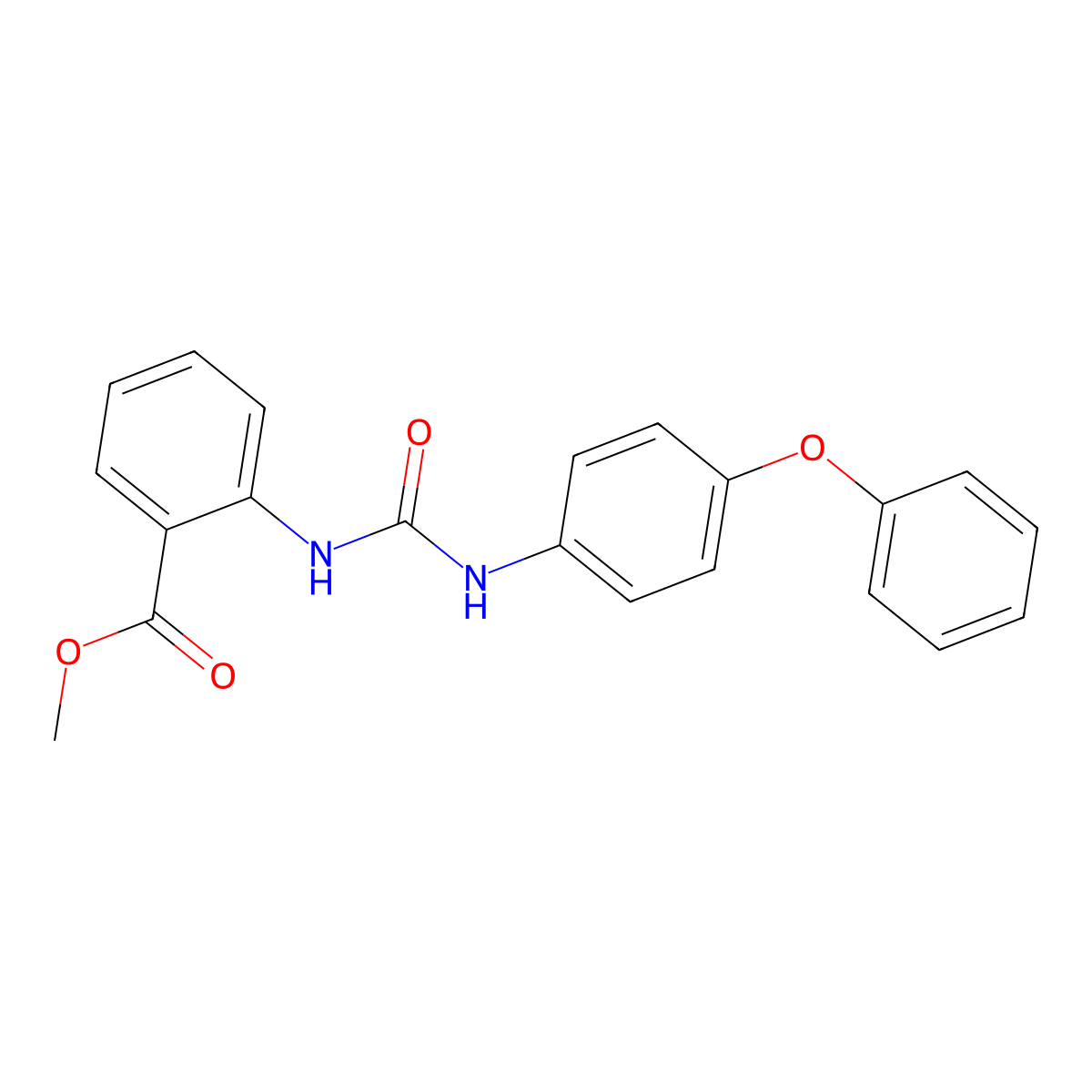 Methyl 2-{[(4-phenoxyphenyl)carbamoyl]amino}benzoate molecular structure, CAS 708218-77-3