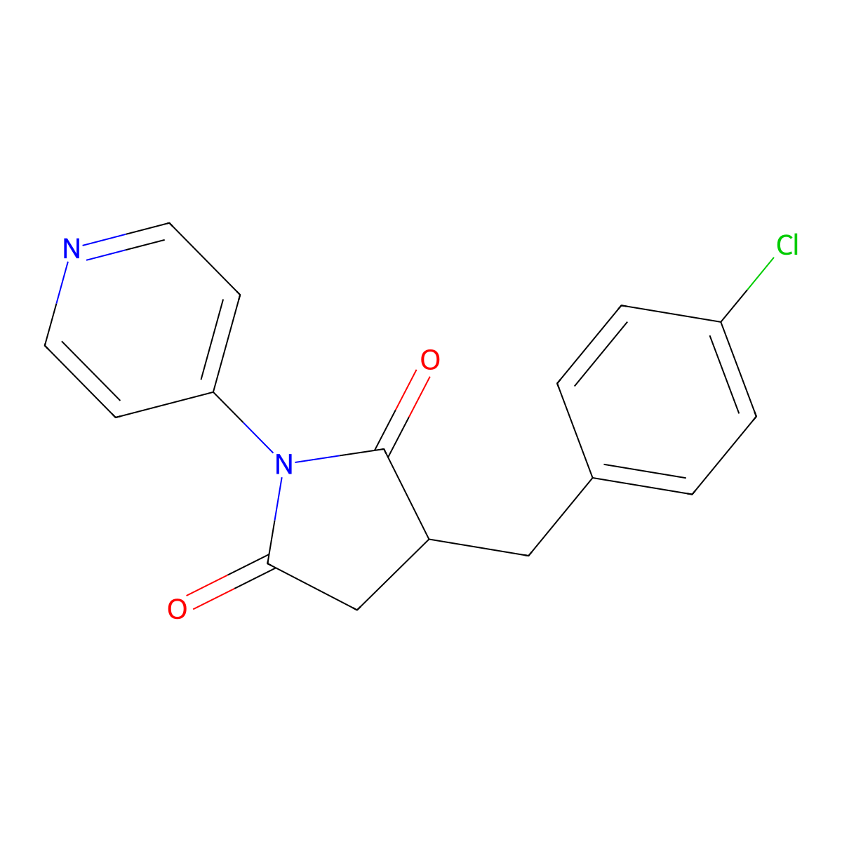 3-(4-Chlorobenzyl)-1-(pyridin-4-yl)pyrrolidine-2,5-dione molecular structure, CAS 708219-15-2