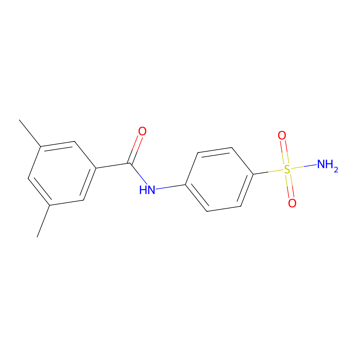 3,5-dimethyl-N-(4-sulfamoylphenyl)benzamide molecular structure, CAS 708219-36-7