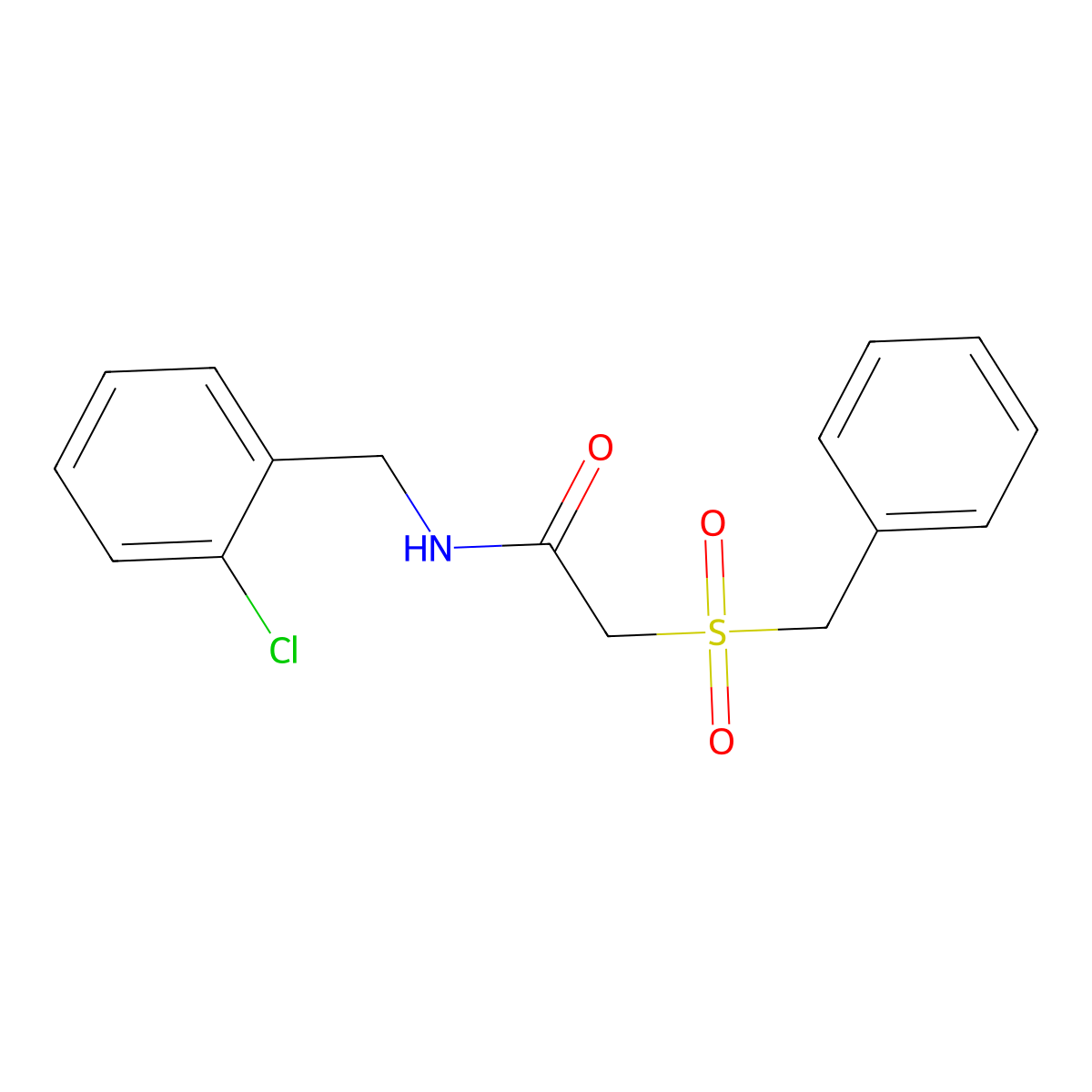 2-benzylsulfonyl-N-[(2-chlorophenyl)methyl]acetamide molecular structure, CAS 708219-38-9