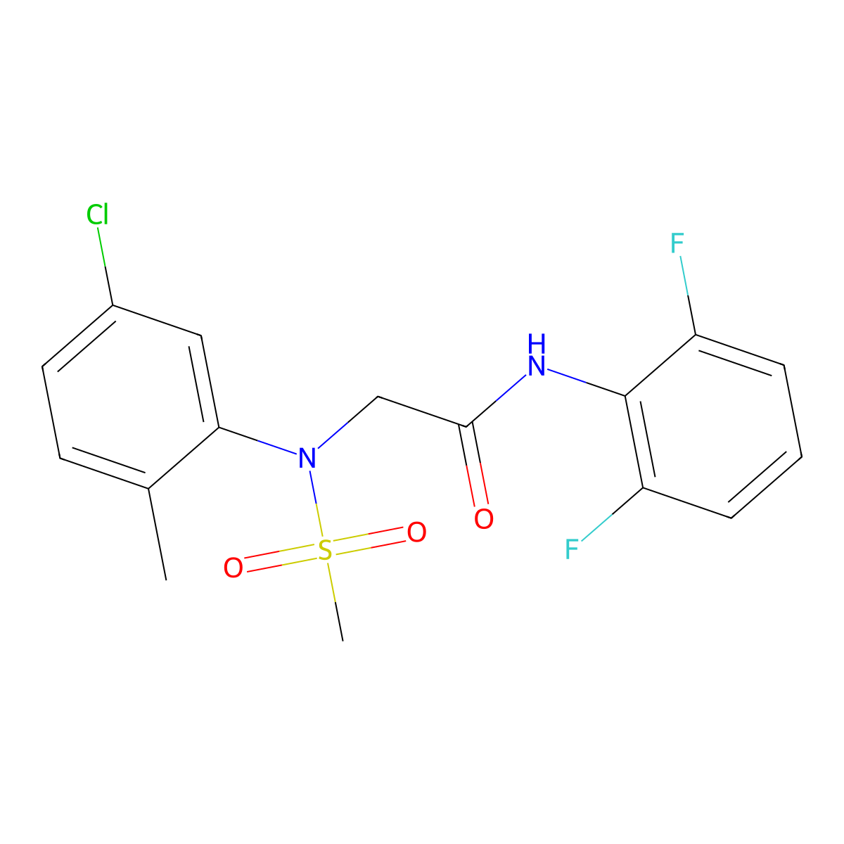 2-(N-(5-Chloro-2-methylphenyl)methylsulfonamido)-N-(2,6-difluorophenyl)acetamide molecular structure, CAS 708219-39-0