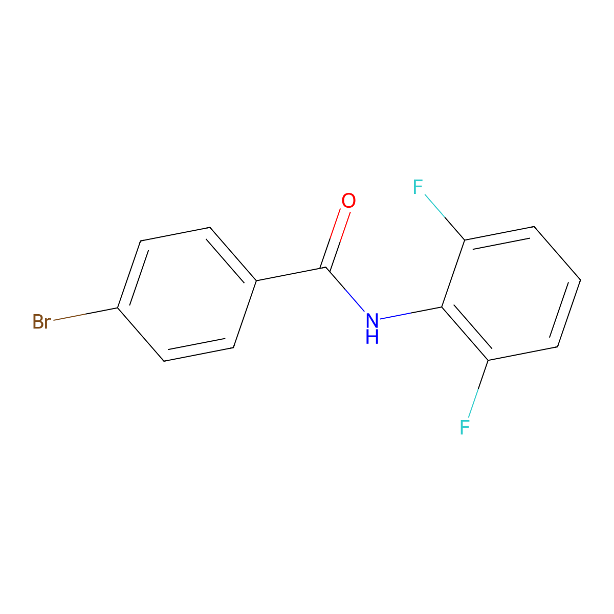 4-bromo-N-(2,6-difluorophenyl)benzamide molecular structure, CAS 708219-55-0