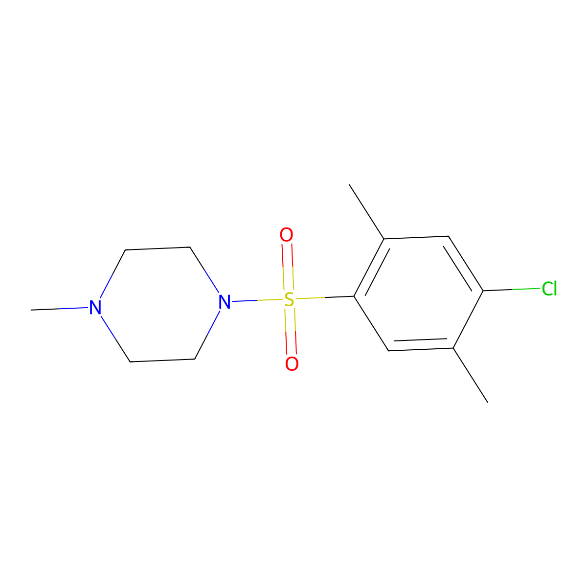 1-(4-Chloro-2,5-dimethylphenyl)sulfonyl-4-methylpiperazine molecular structure, CAS 708219-94-7