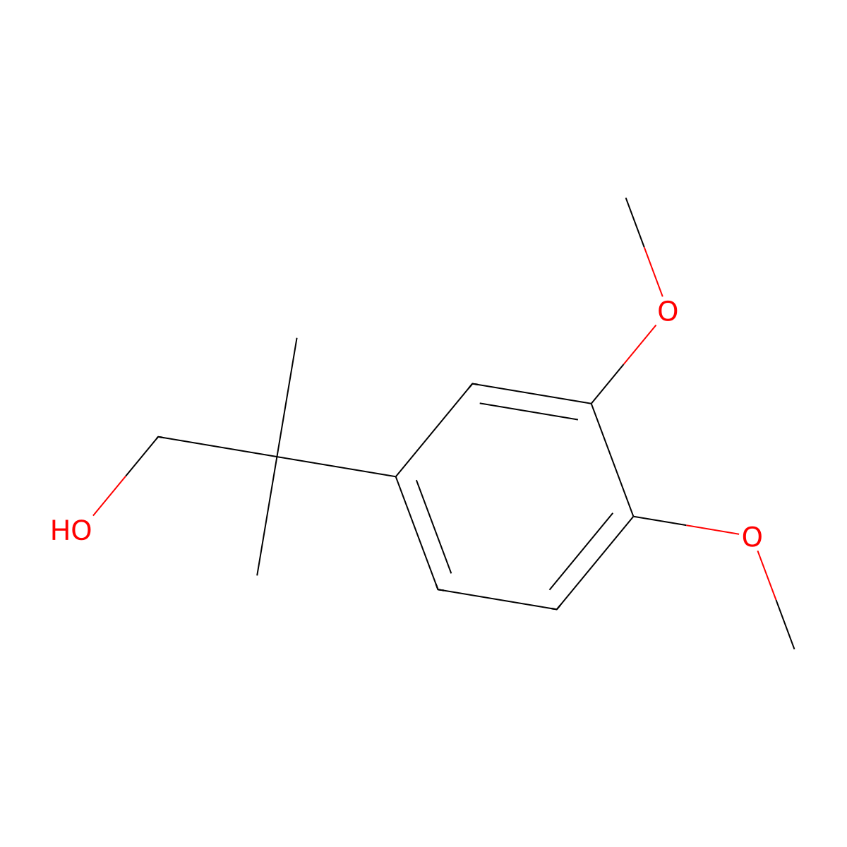 2-(3,4-Dimethoxyphenyl)-2-methylpropan-1-ol molecular structure, CAS 70822-01-4