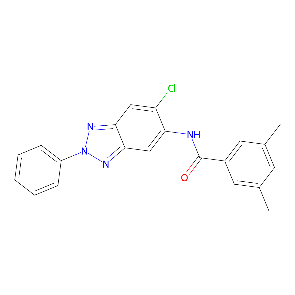 N-(6-chloro-2-phenyl-2H-1,2,3-benzotriazol-5-yl)-3,5-dimethylbenzamide molecular structure, CAS 708220-20-6