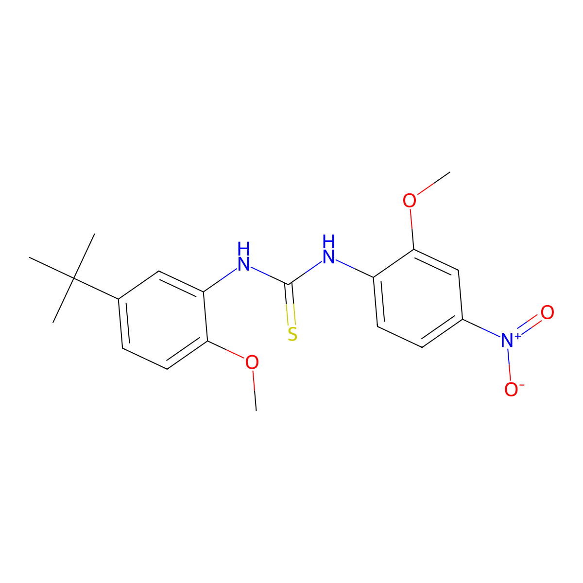 1-(5-Tert-butyl-2-methoxyphenyl)-3-(2-methoxy-4-nitrophenyl)thiourea molecular structure, CAS 708220-31-9