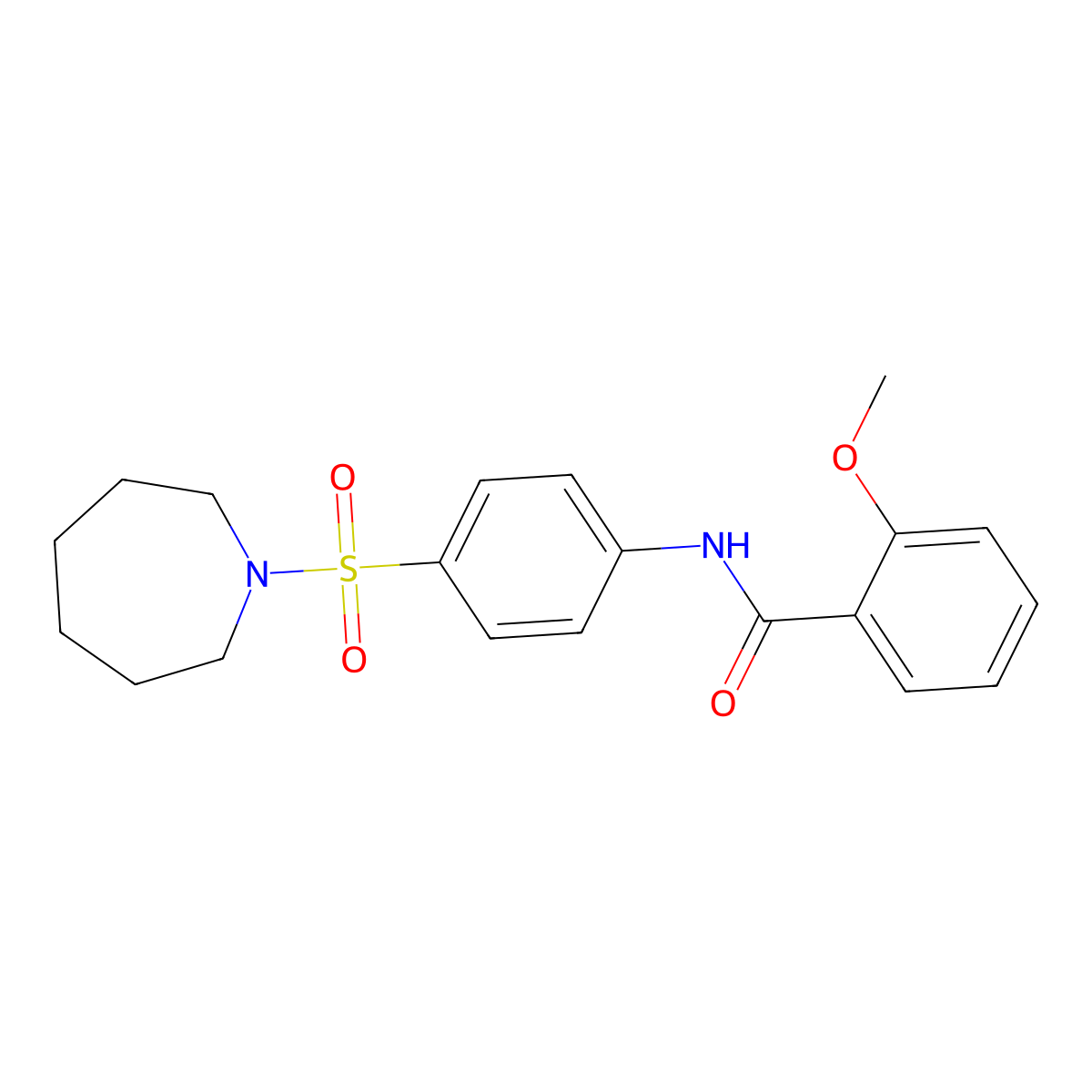 N-[4-(1-azepanylsulfonyl)phenyl]-2-methoxybenzamide molecular structure, CAS 708220-36-4
