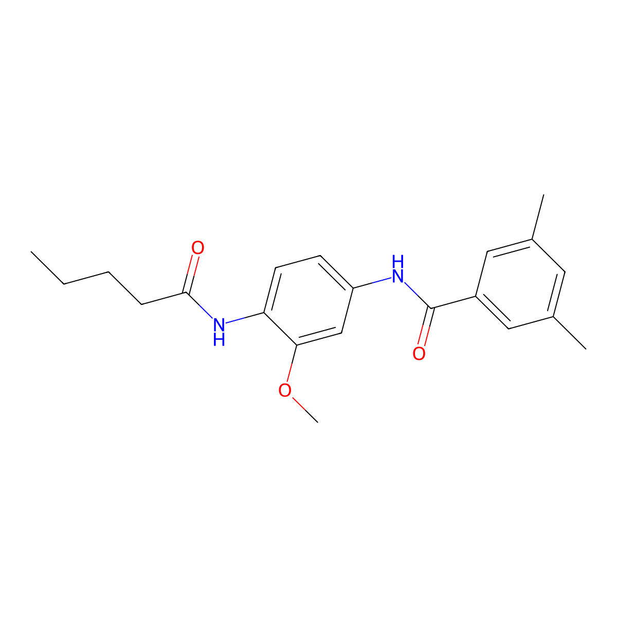 N-[3-methoxy-4-(pentanoylamino)phenyl]-3,5-dimethylbenzamide molecular structure, CAS 708220-38-6