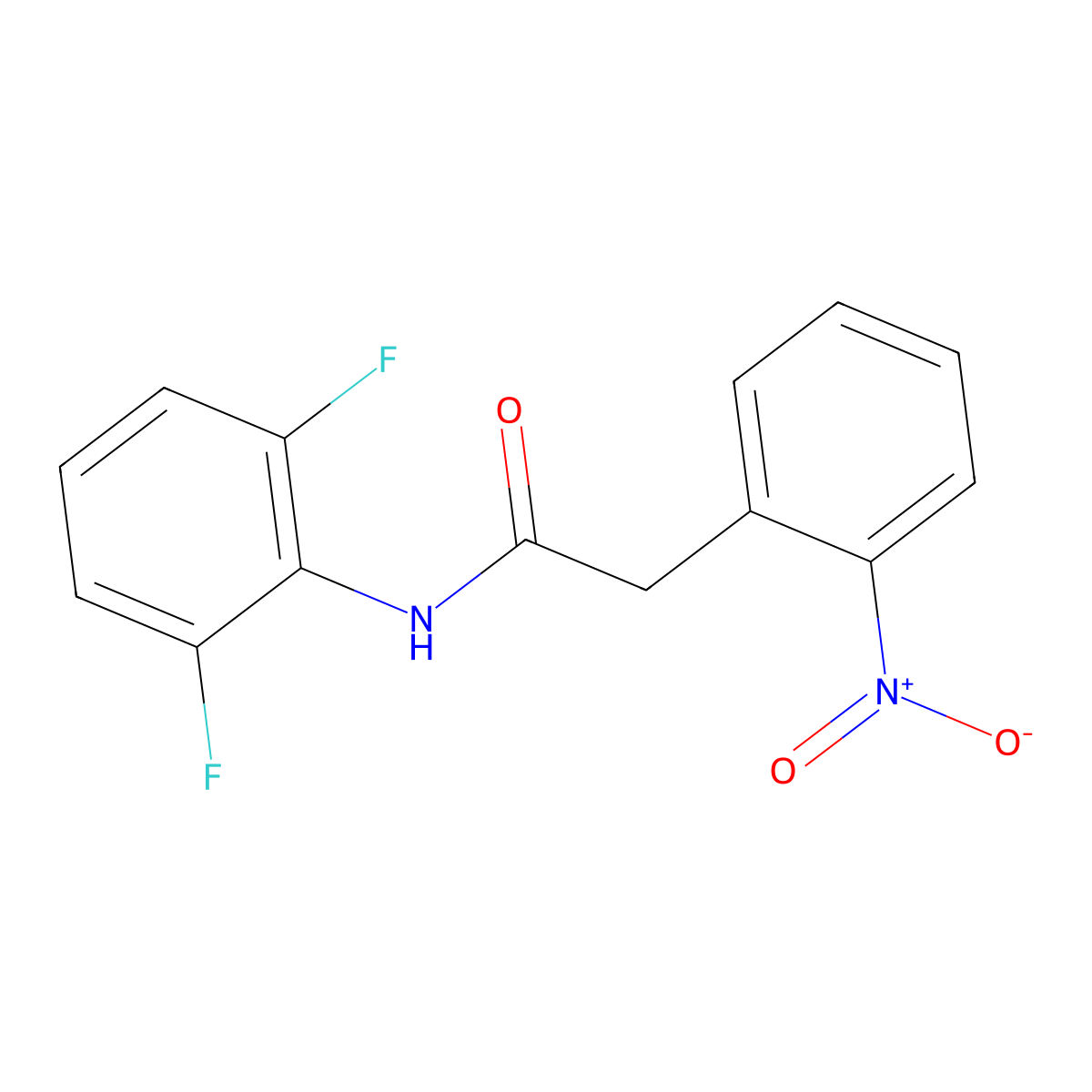 N-(2,6-difluorophenyl)-2-(2-nitrophenyl)acetamide molecular structure, CAS 708220-49-9