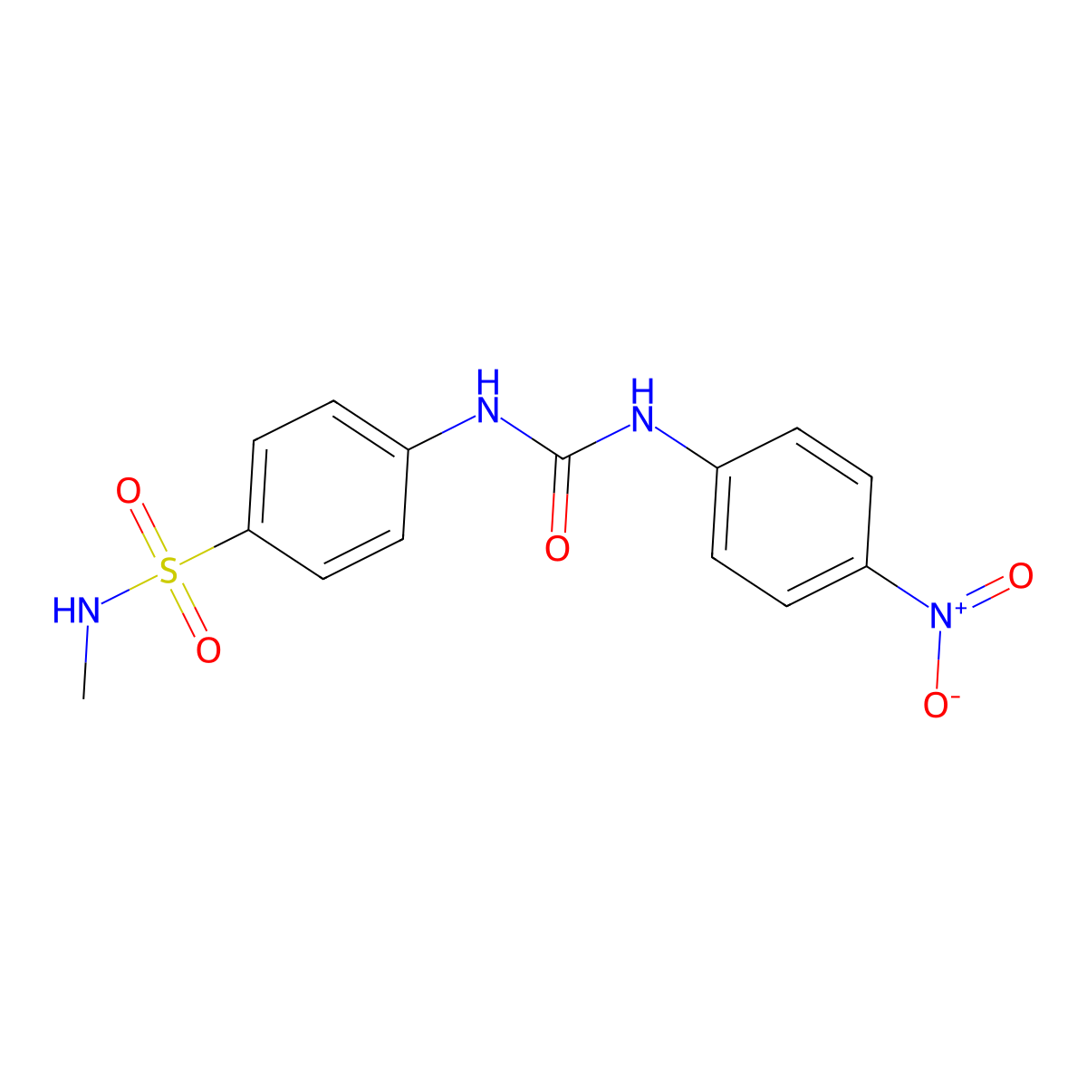 1-[4-(Methylsulfamoyl)phenyl]-3-(4-nitrophenyl)urea molecular structure, CAS 708220-68-2