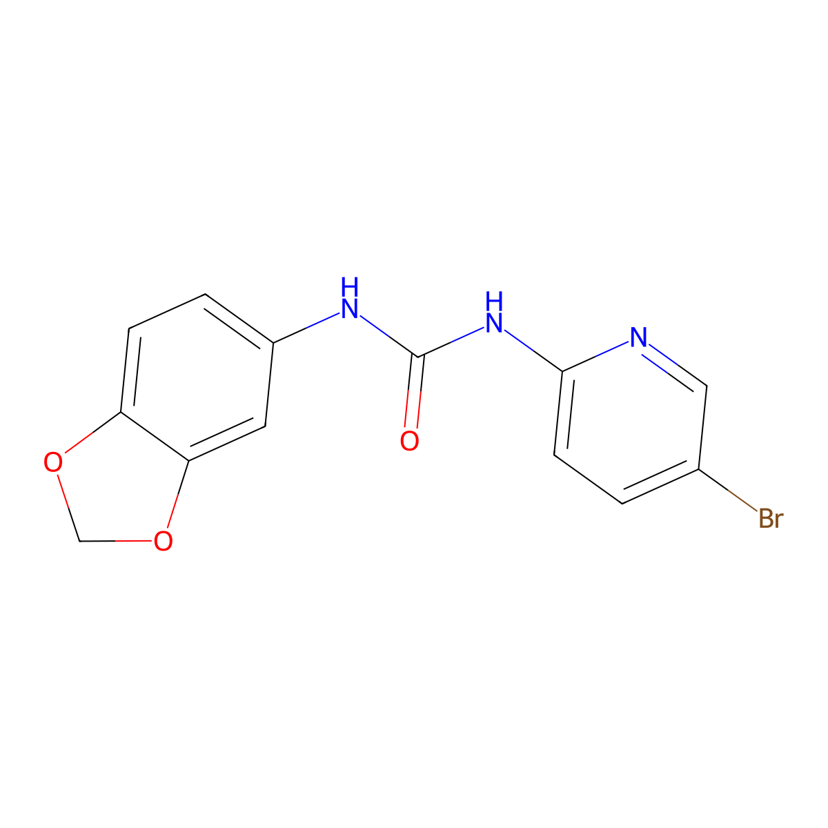 1-(1,3-Benzodioxol-5-yl)-3-(5-bromopyridin-2-yl)urea molecular structure, CAS 708221-00-5