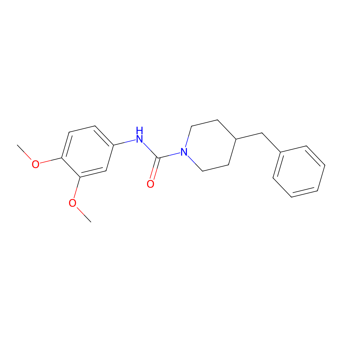 4-benzyl-N-(3,4-dimethoxyphenyl)piperidine-1-carboxamide molecular structure, CAS 708221-01-6