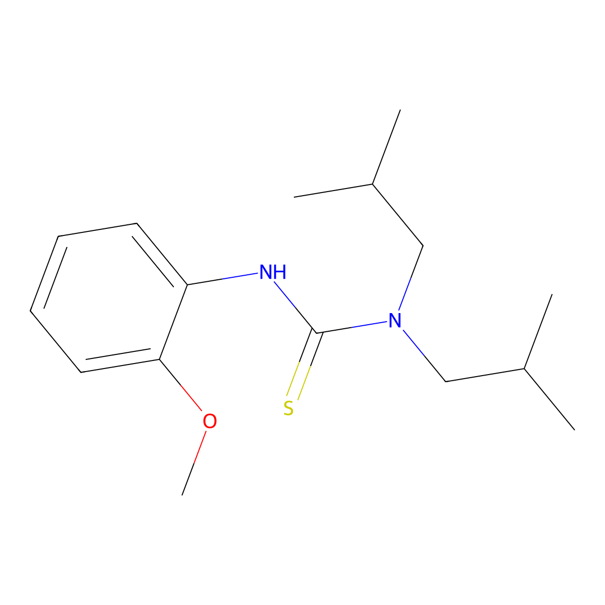 3-(2-Methoxyphenyl)-1,1-bis(2-methylpropyl)thiourea molecular structure, CAS 708221-19-6