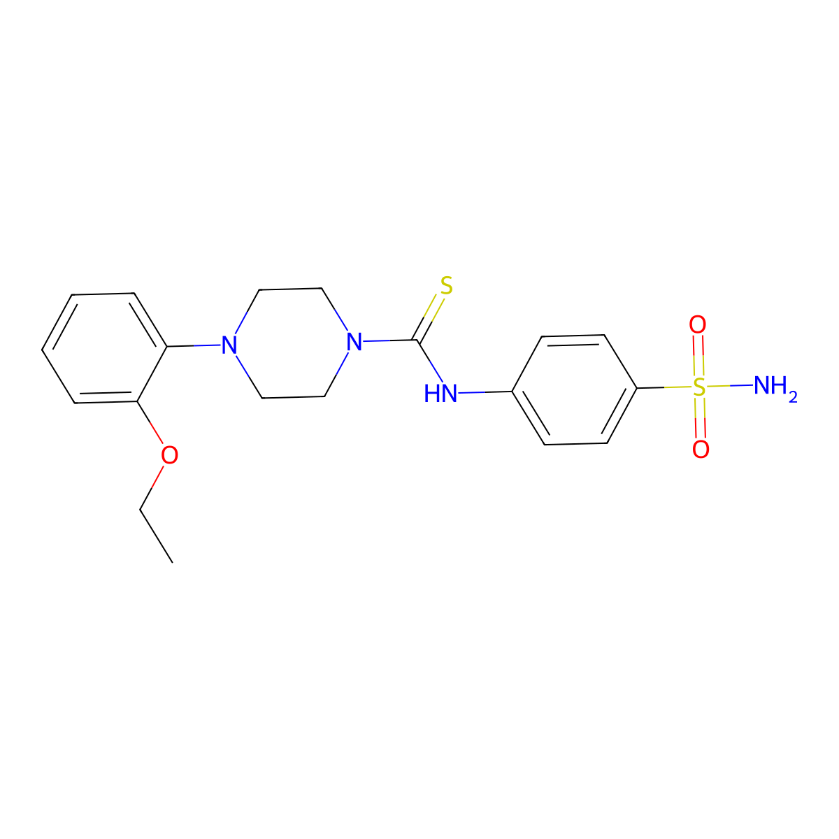 4-(2-ethoxyphenyl)-N-(4-sulfamoylphenyl)piperazine-1-carbothioamide molecular structure, CAS 708221-21-0