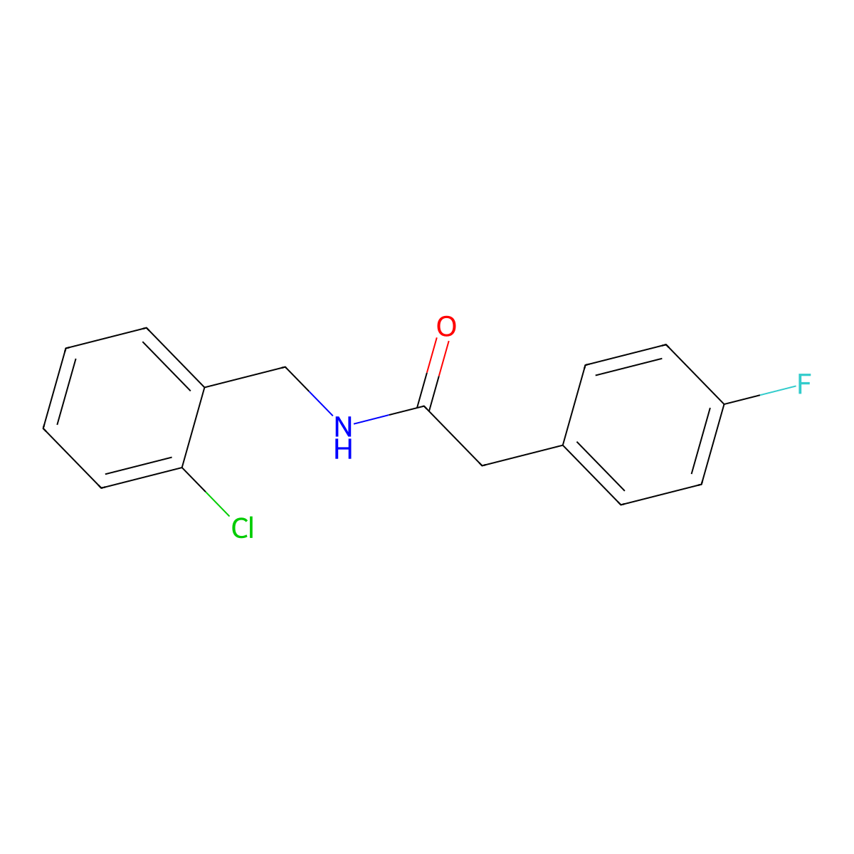 N-[(2-chlorophenyl)methyl]-2-(4-fluorophenyl)acetamide molecular structure, CAS 708221-53-8