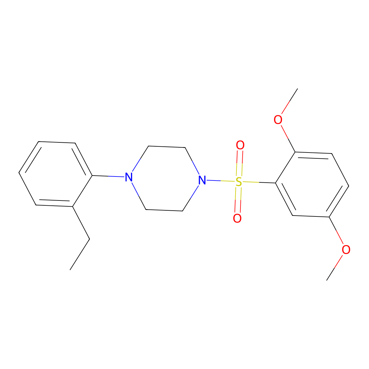 1-[(2,5-Dimethoxyphenyl)sulfonyl]-4-(2-ethylphenyl)piperazine molecular structure, CAS 708221-55-0