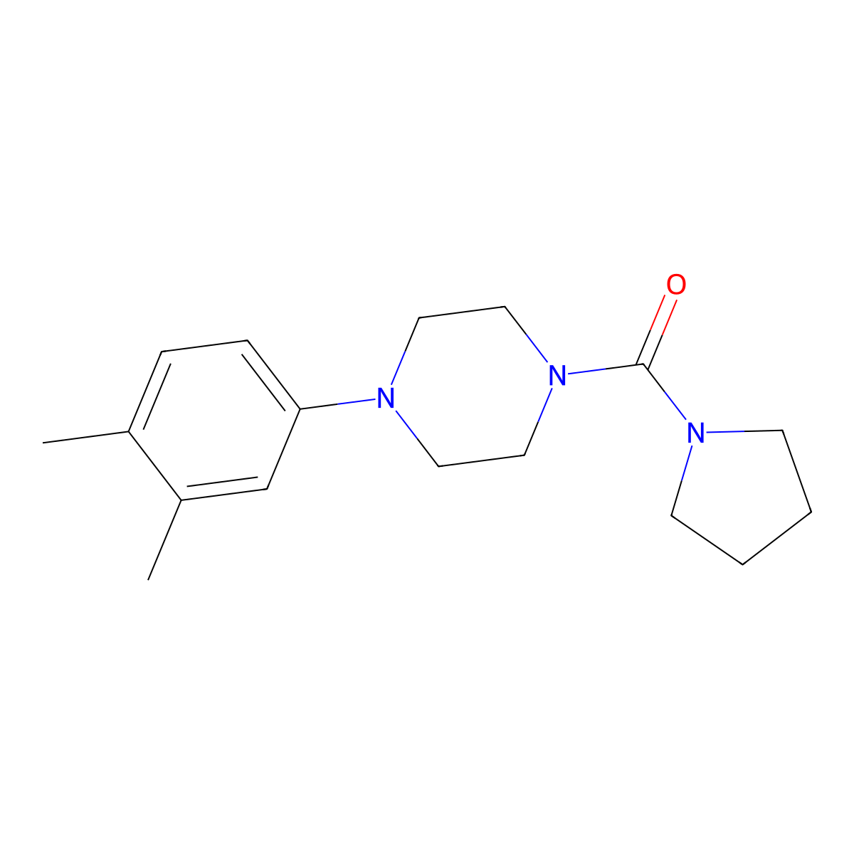 4-(3,4-Dimethylphenyl)piperazinyl pyrrolidinyl ketone molecular structure, CAS 708221-58-3