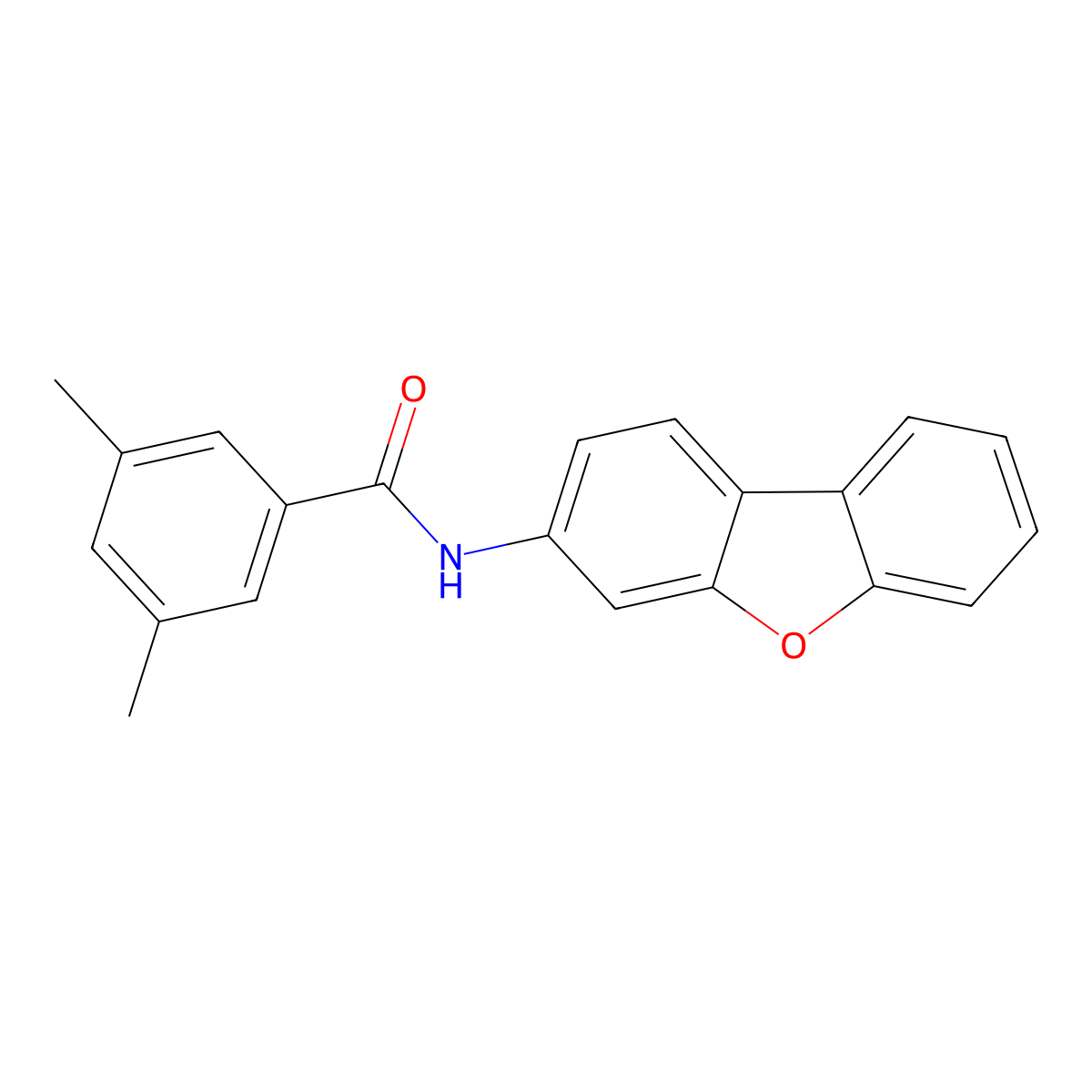 N-dibenzofuran-3-yl-3,5-dimethylbenzamide molecular structure, CAS 708221-66-3
