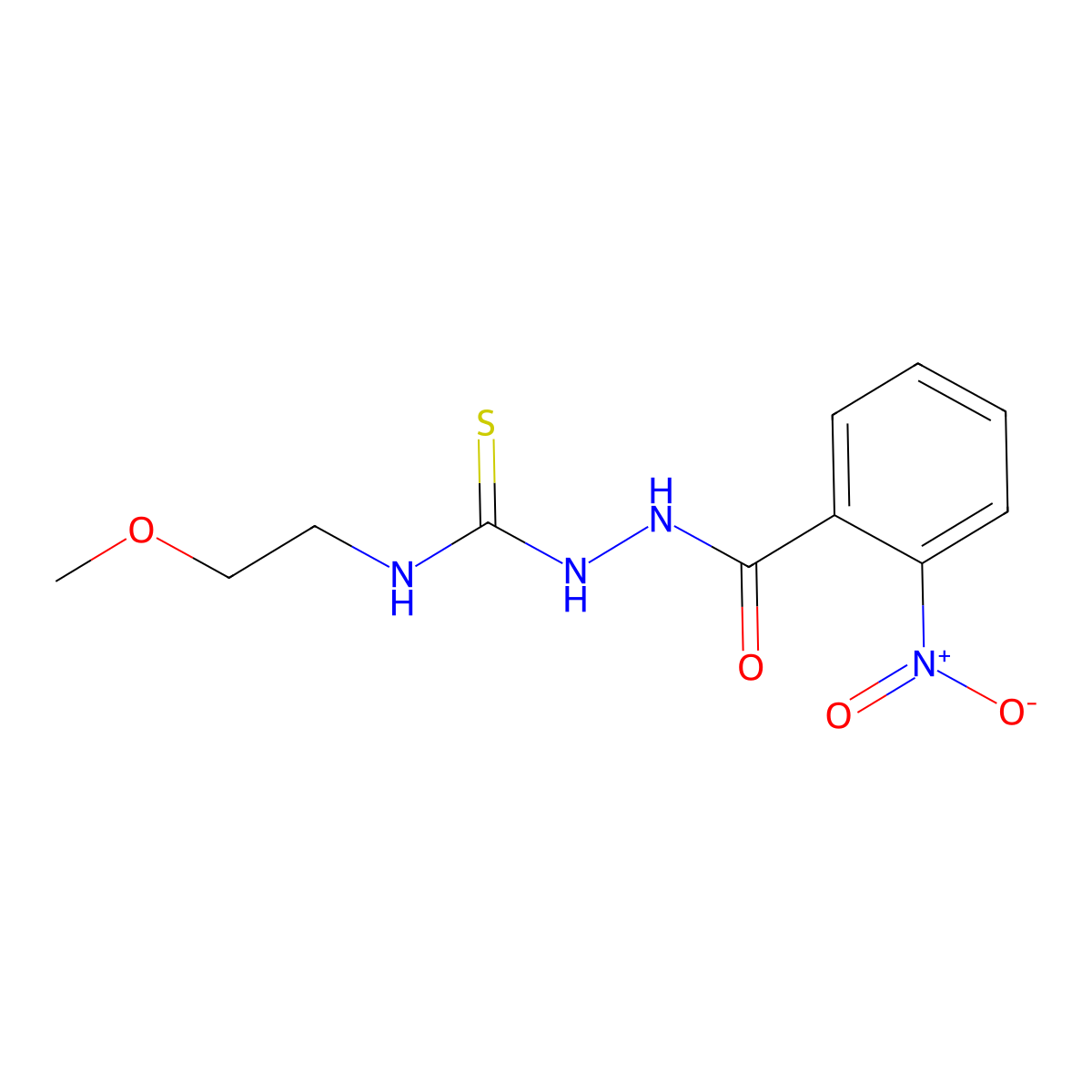 1-(2-Methoxyethyl)-3-[(2-nitrobenzoyl)amino]thiourea molecular structure, CAS 708222-04-2