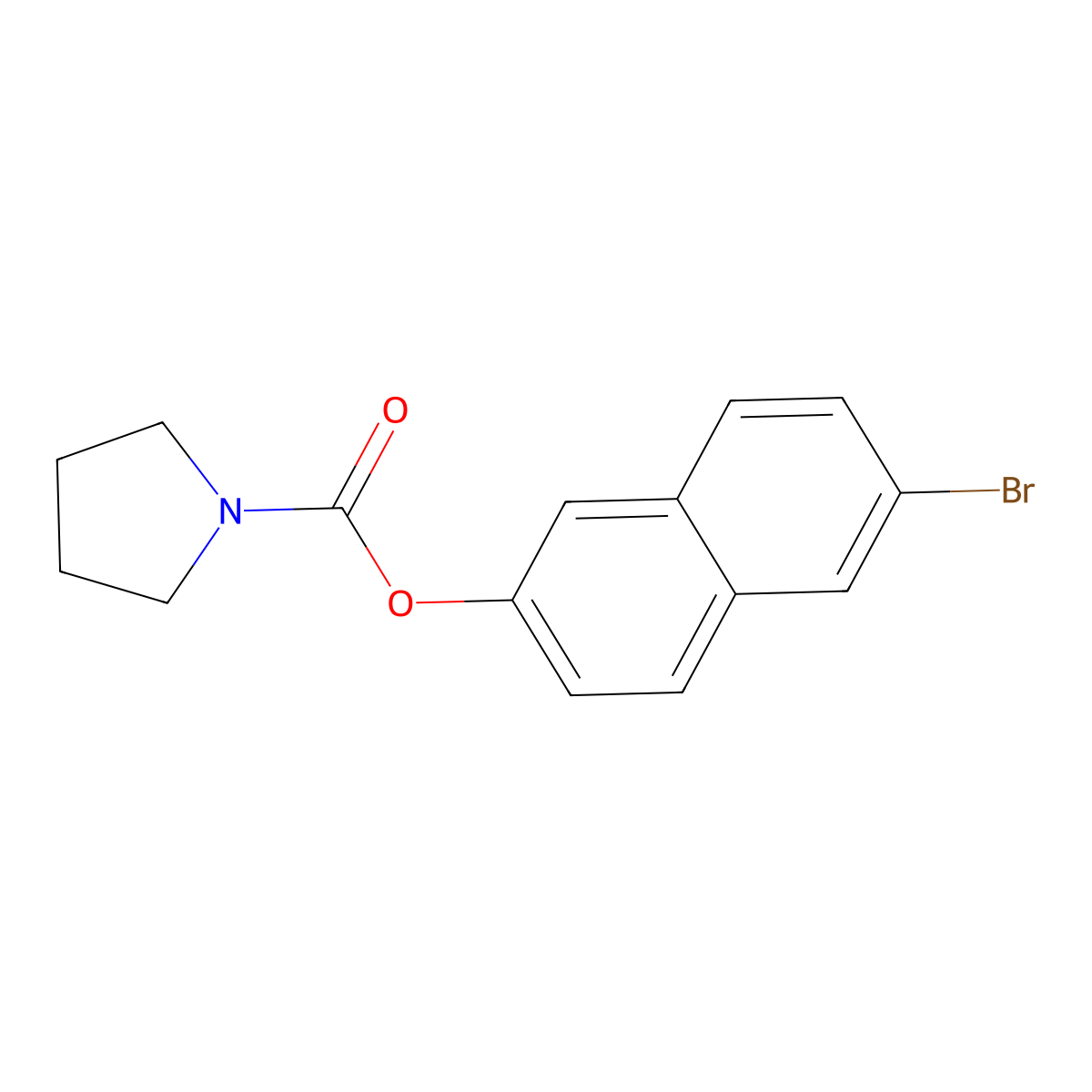 6-Bromo-2-naphthyl pyrrolidinecarboxylate molecular structure, CAS 708222-05-3