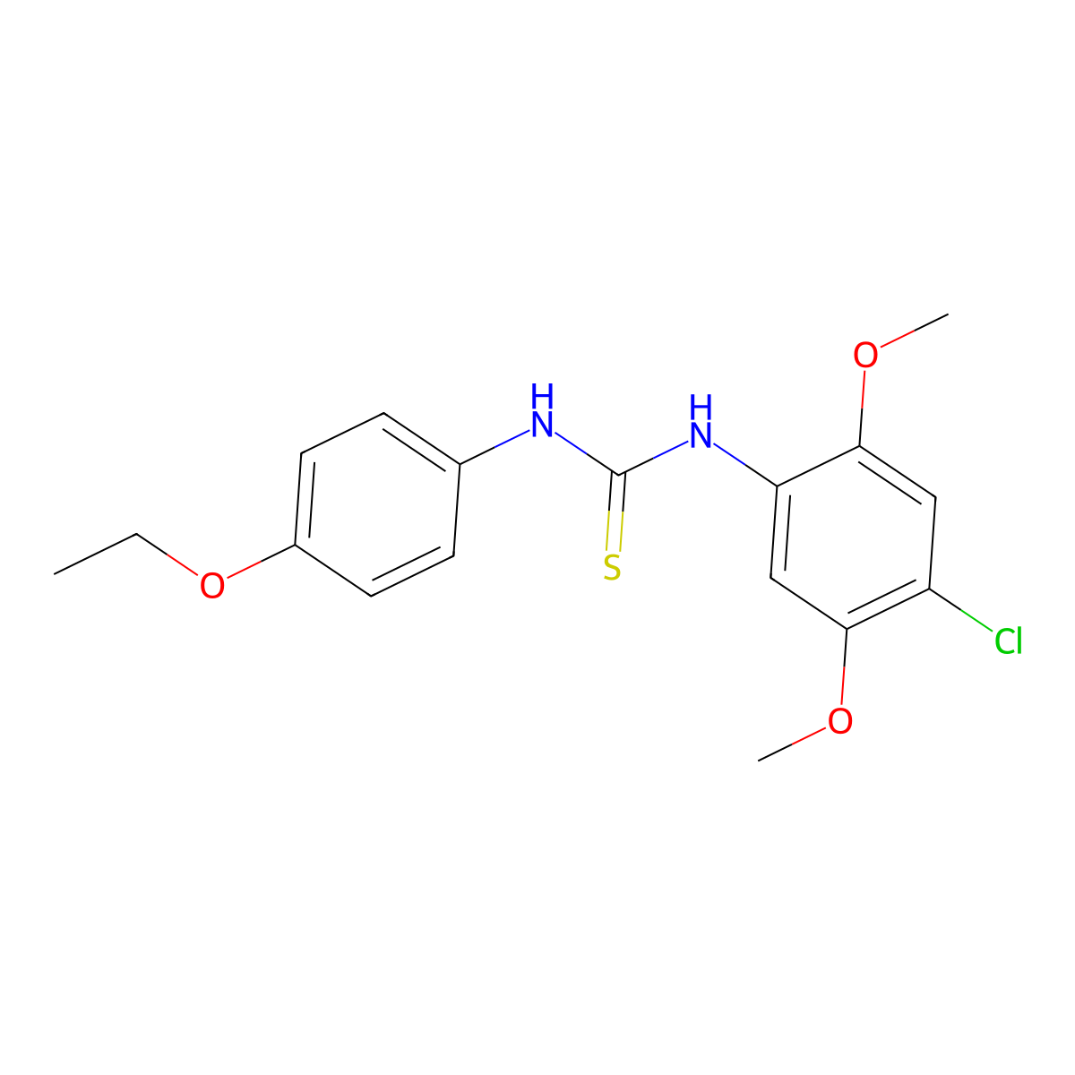 1-(4-Chloro-2,5-dimethoxyphenyl)-3-(4-ethoxyphenyl)thiourea molecular structure, CAS 708222-41-7