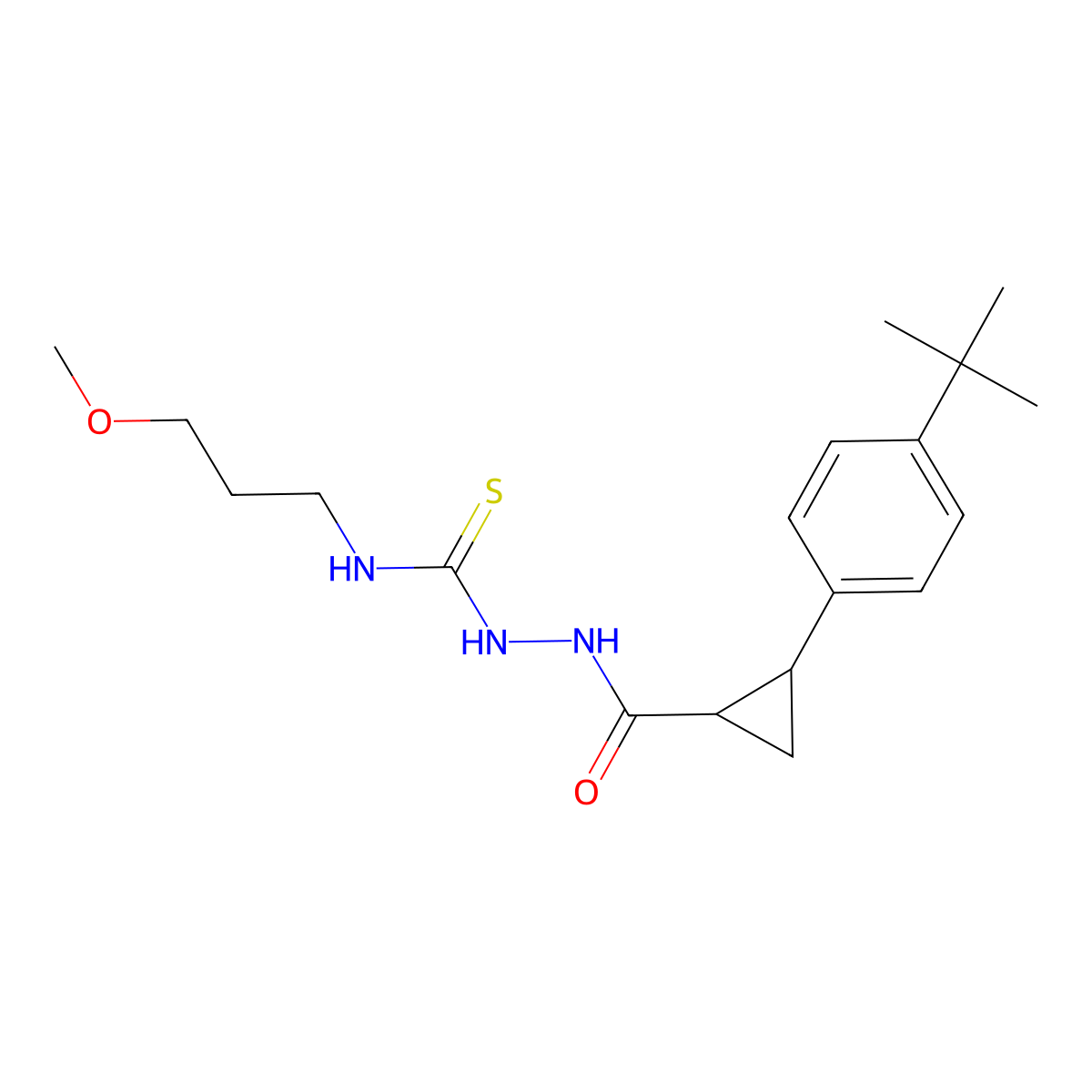 1-[[2-(4-Tert-butylphenyl)cyclopropanecarbonyl]amino]-3-(3-methoxypropyl)thiourea molecular structure, CAS 708222-47-3