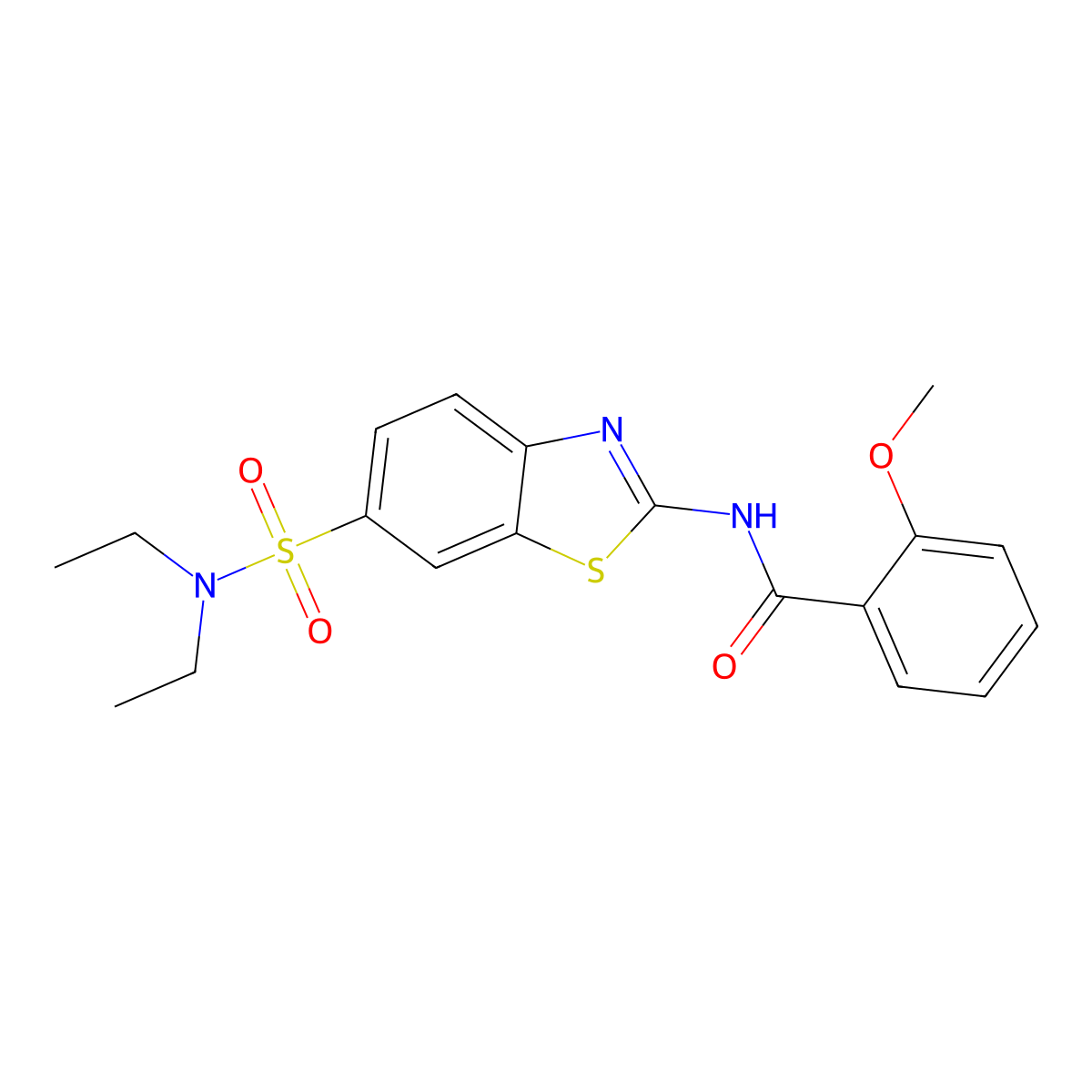 N-[6-(diethylsulfamoyl)-1,3-benzothiazol-2-yl]-2-methoxybenzamide molecular structure, CAS 708222-57-5