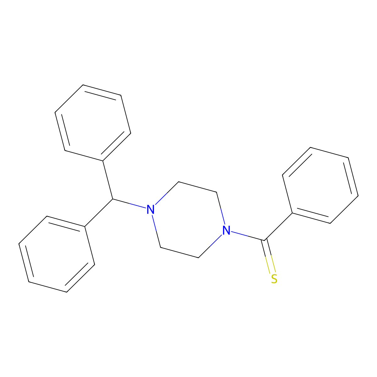 (4-Benzhydrylpiperazin-1-yl)-phenylmethanethione molecular structure, CAS 708222-75-7